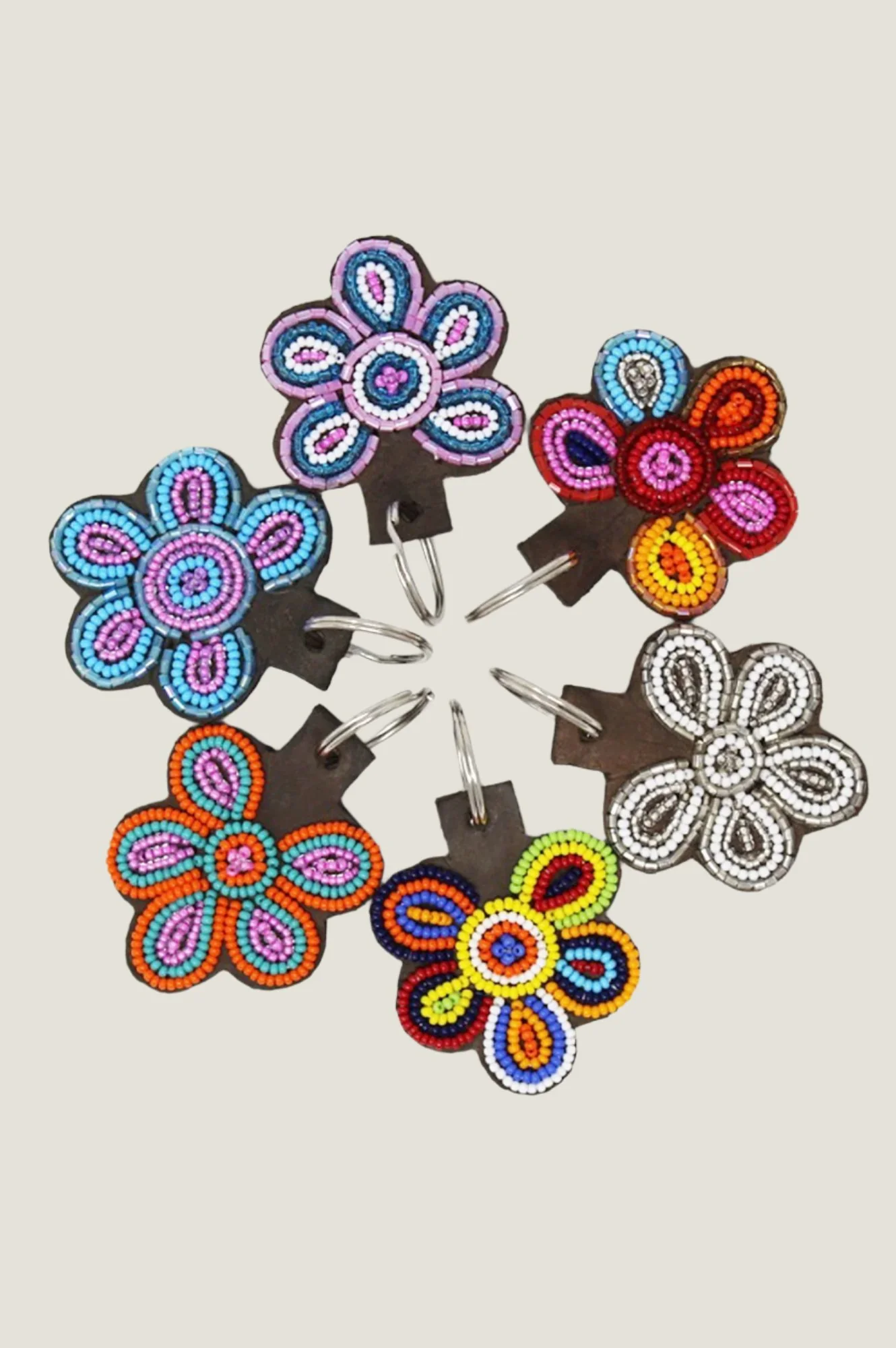 Flower Keyring | White/Silver