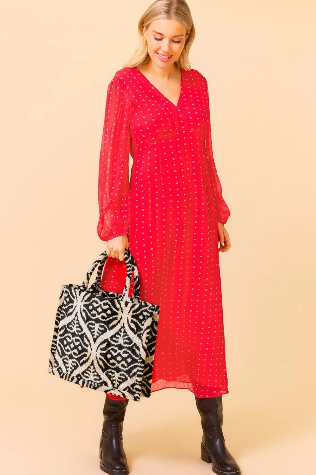 Evelyn Dress | Polka Dot Red/White