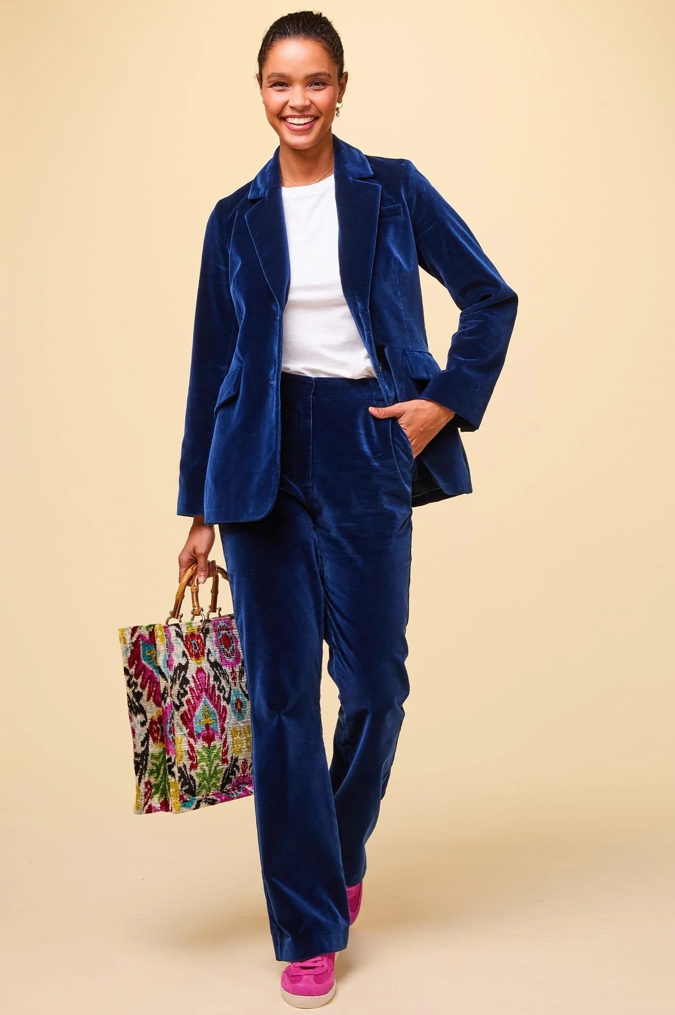 Nala Velvet Blazer | Midnight