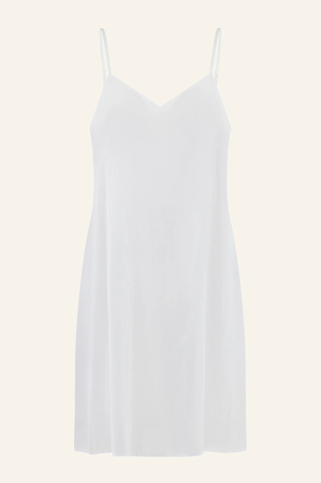 Cami V Midi Slip Dress | White