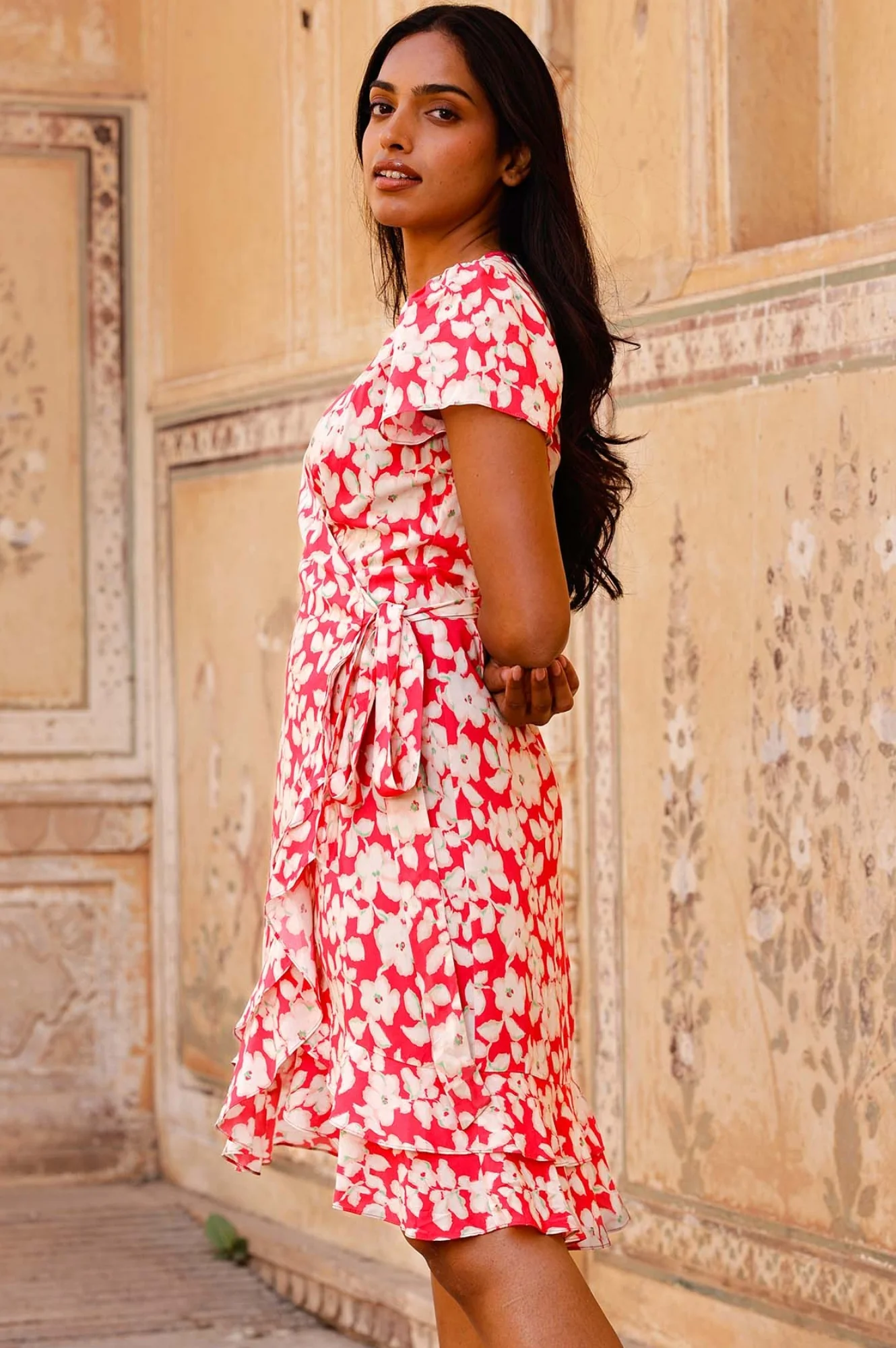 Chelsea EcoVero™ Wrap Dress | Blossom Pink/Cream