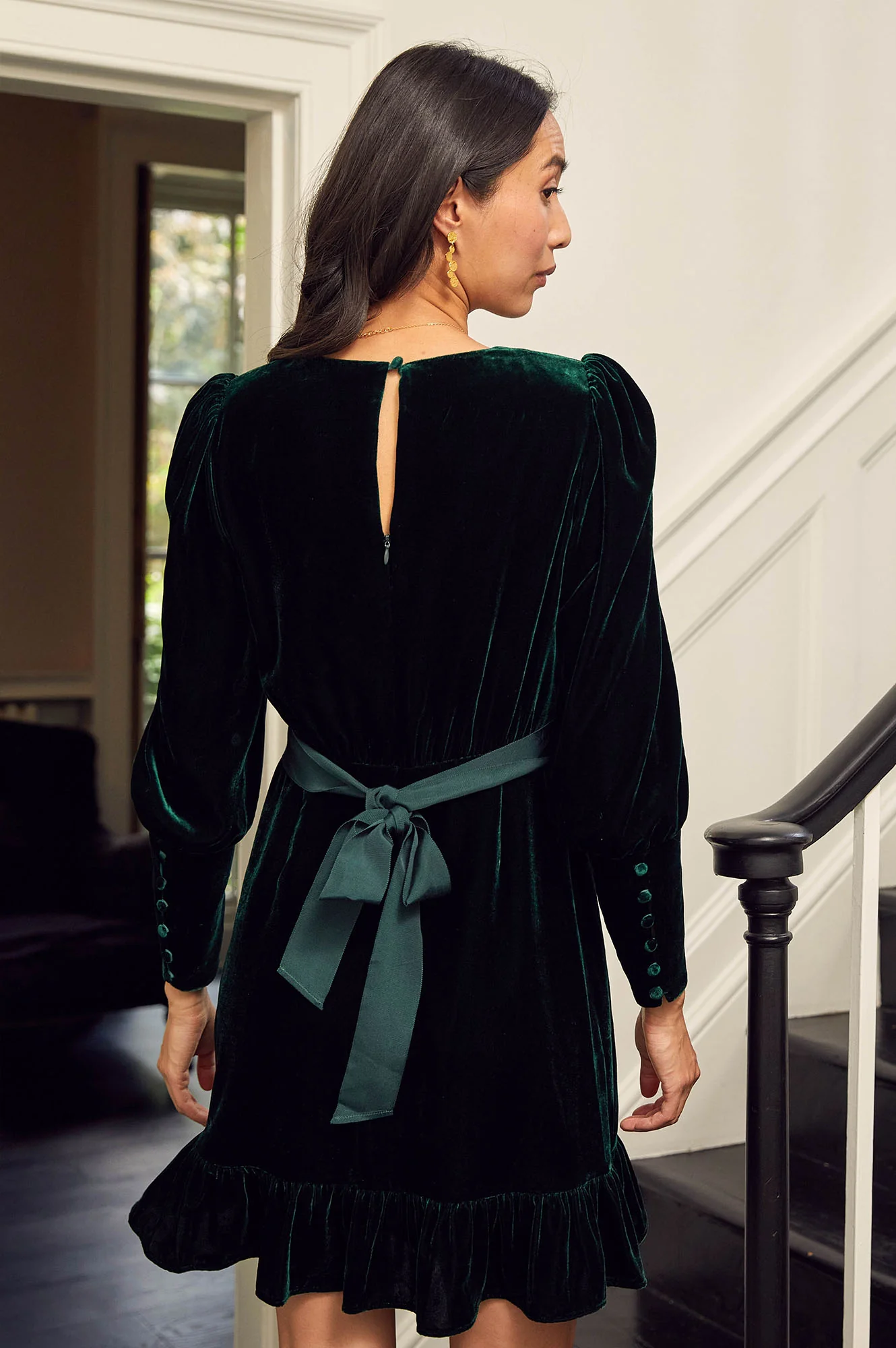 Esmee Velvet Short Dress | Emerald