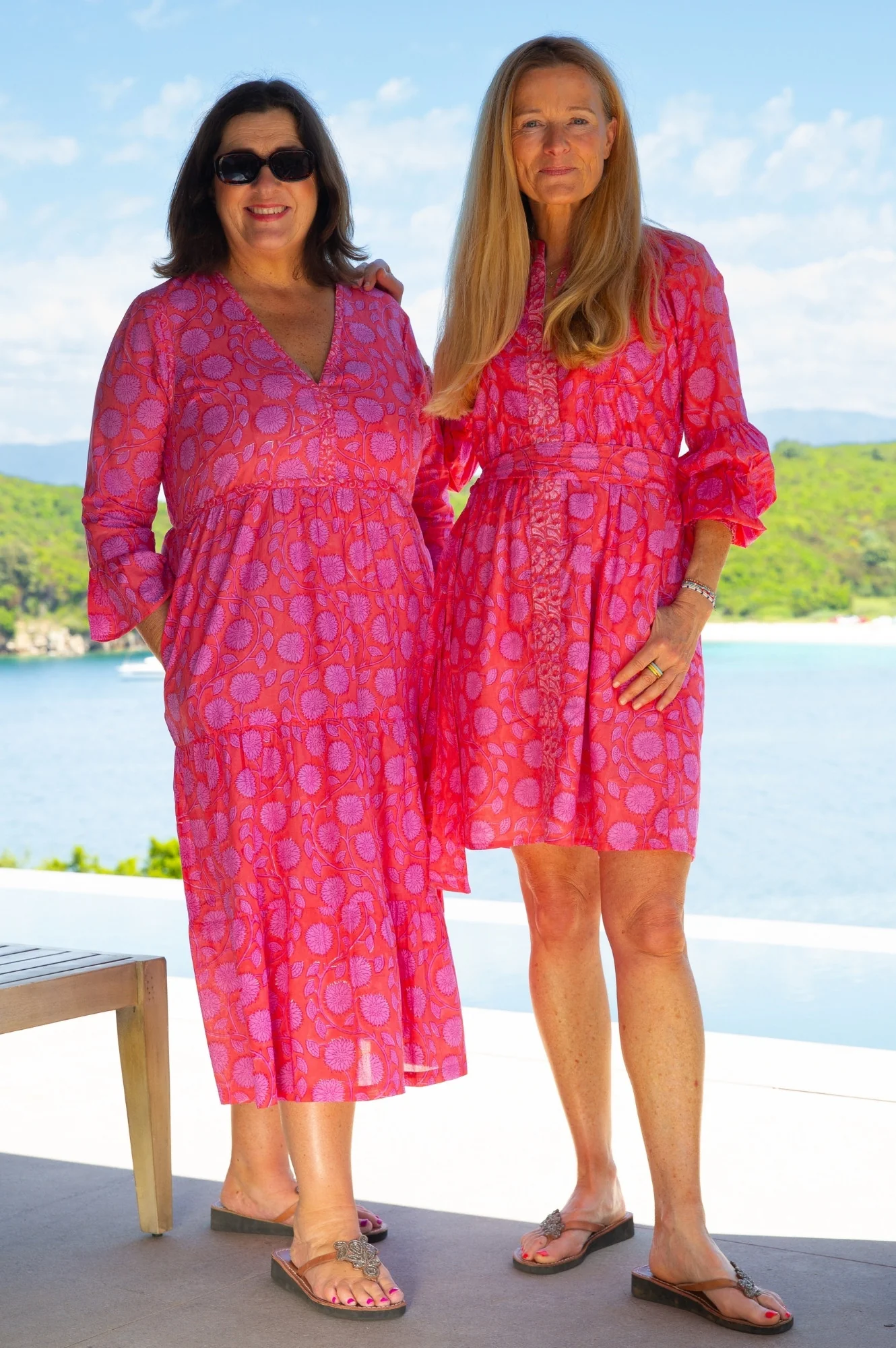 Hayden Block Print Dress | Mara Red/Pink