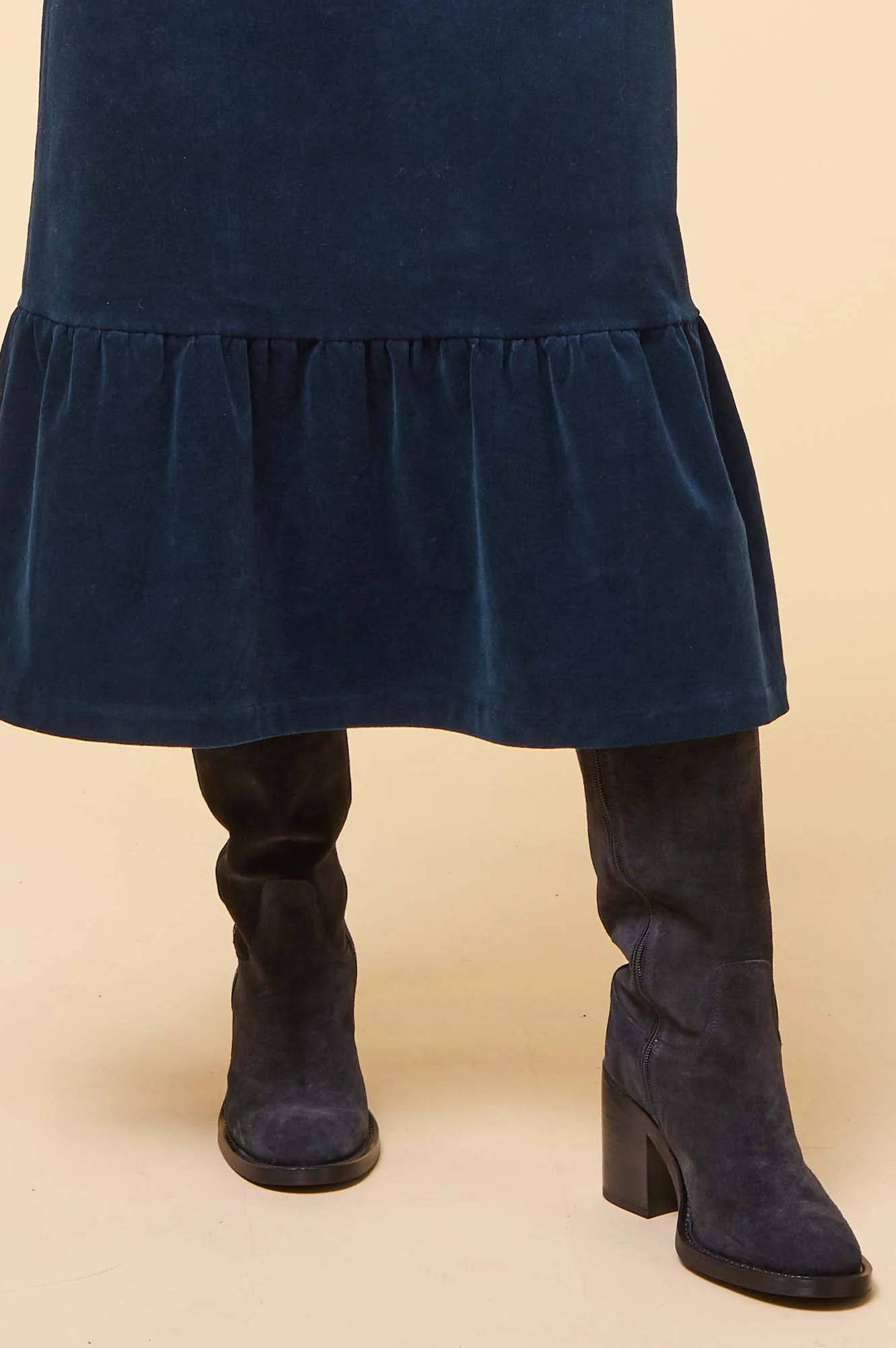 ALPE Selena Knee High Suede Boot | Dark Navy