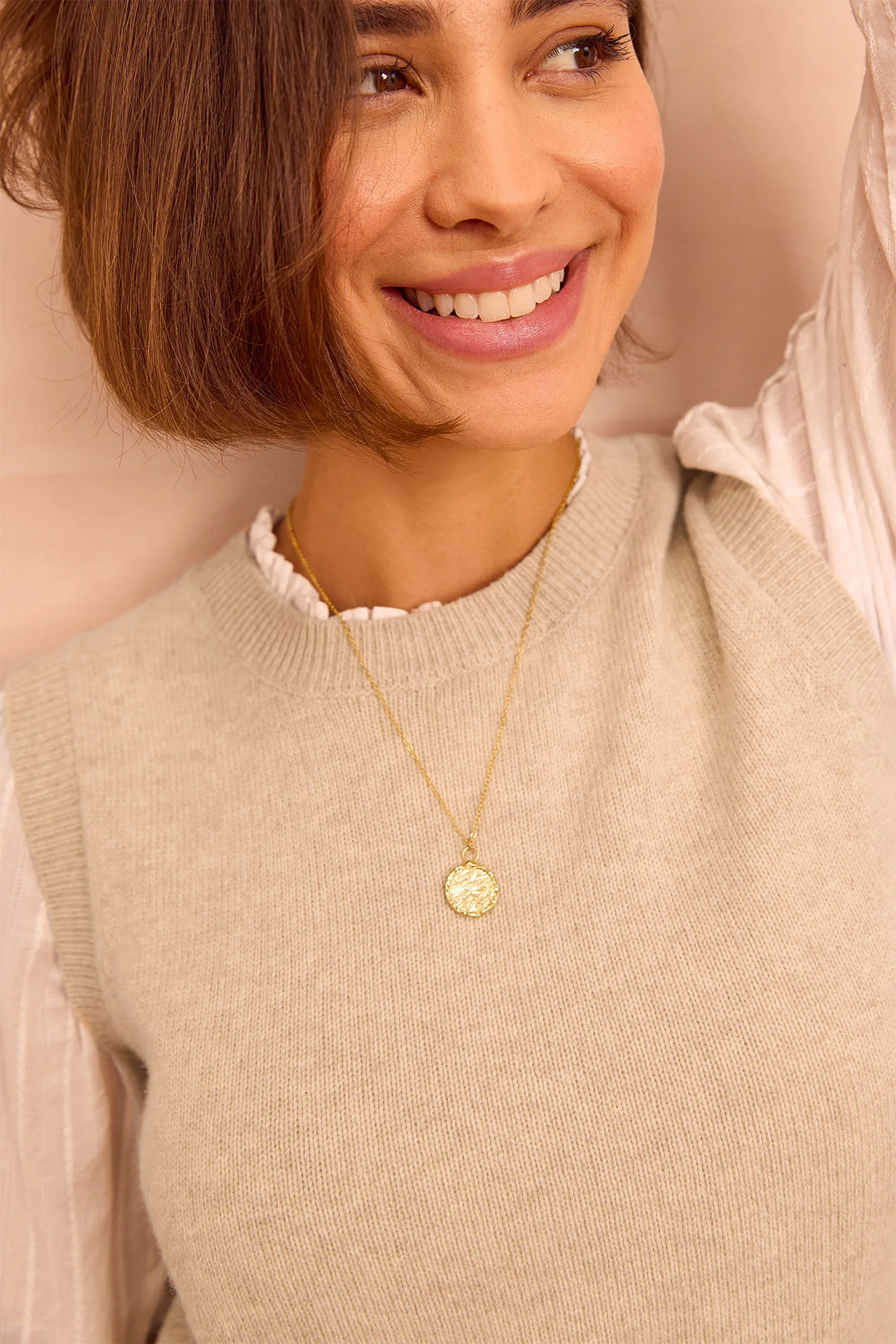 Crew Neck Rib Tank | Taupe