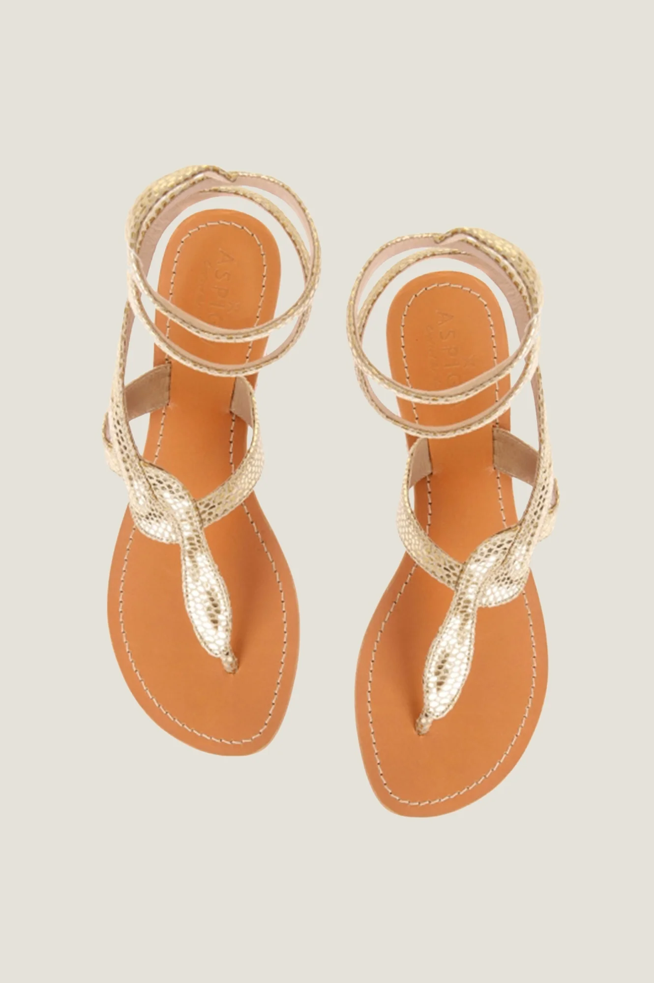 Cobra Wrap Sandals | Gold