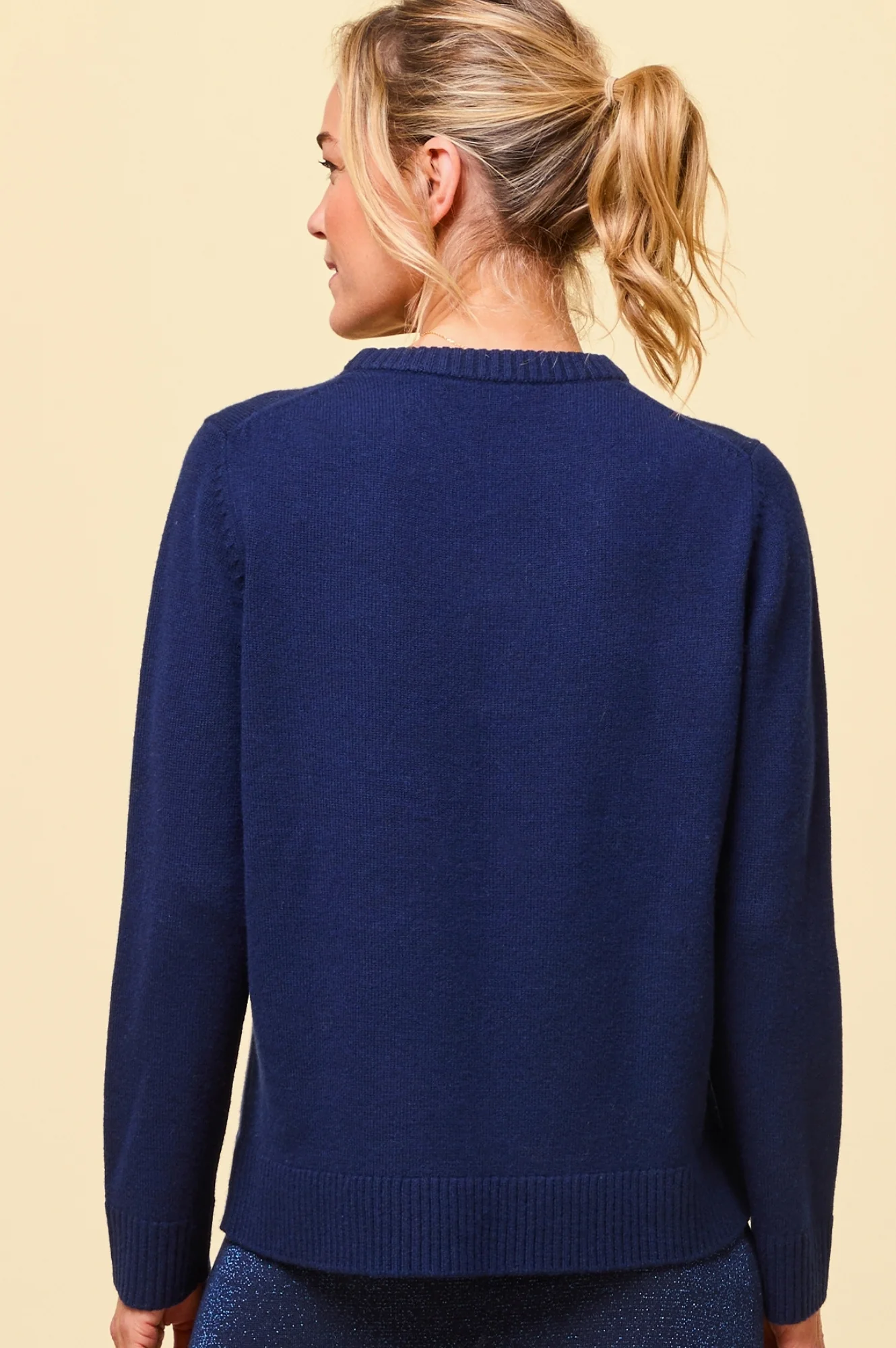 Merino Wool Polar Bear Jumper | Navy/Cream