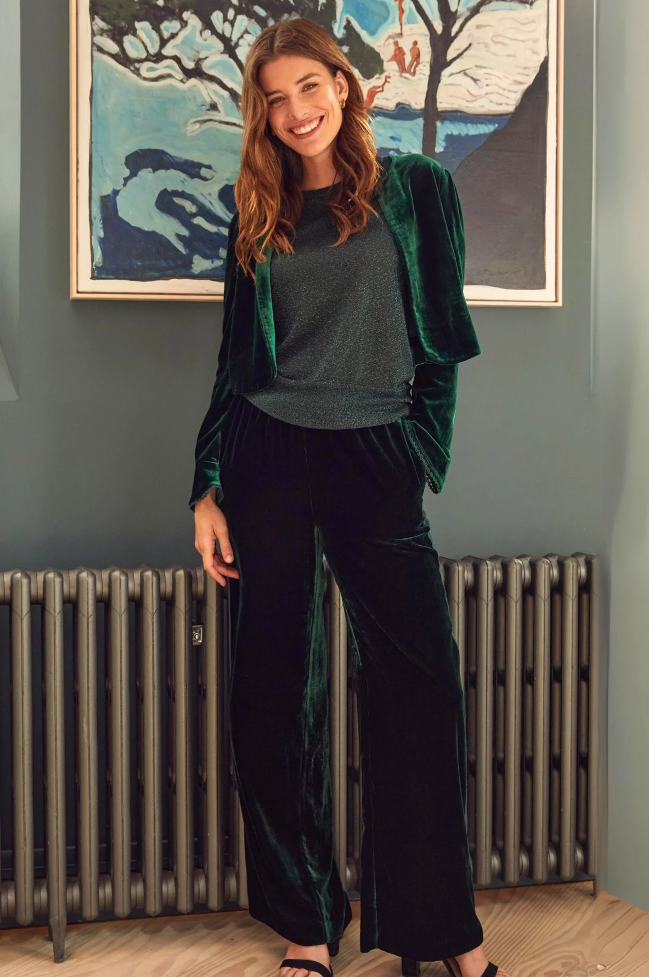 Adie Velvet Shrug | Emerald