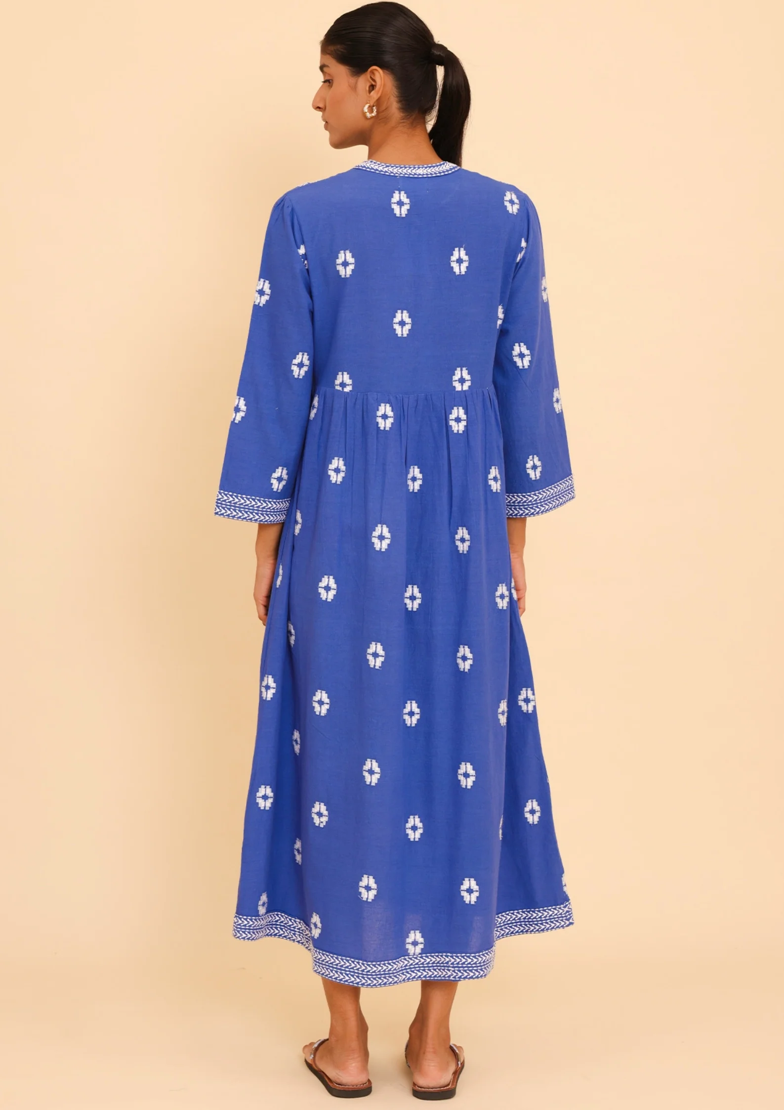 Enola Organic Cotton Dress | Dazzling Blue/White