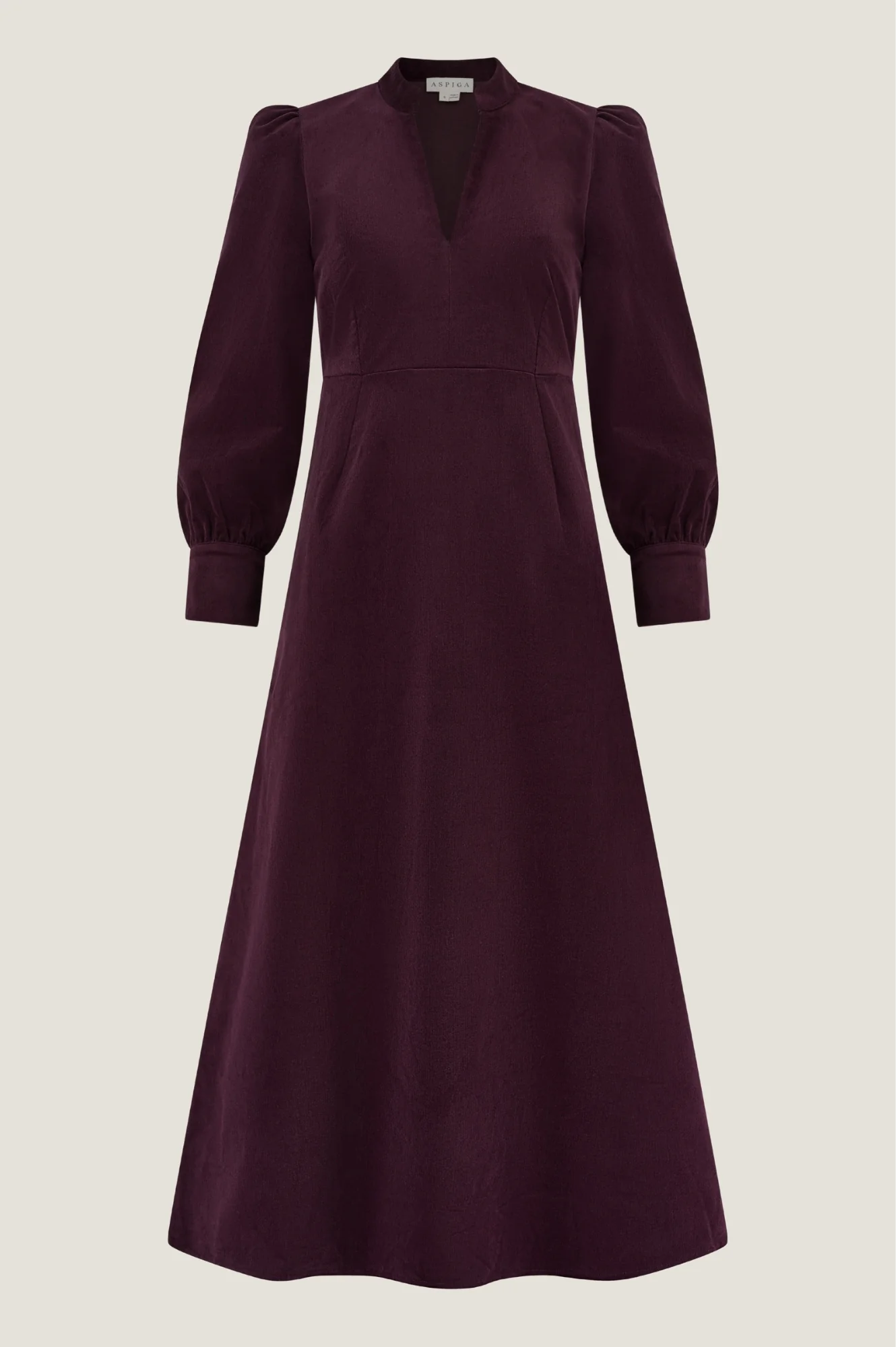 Enid Stretch Corduroy Dress | Burgundy