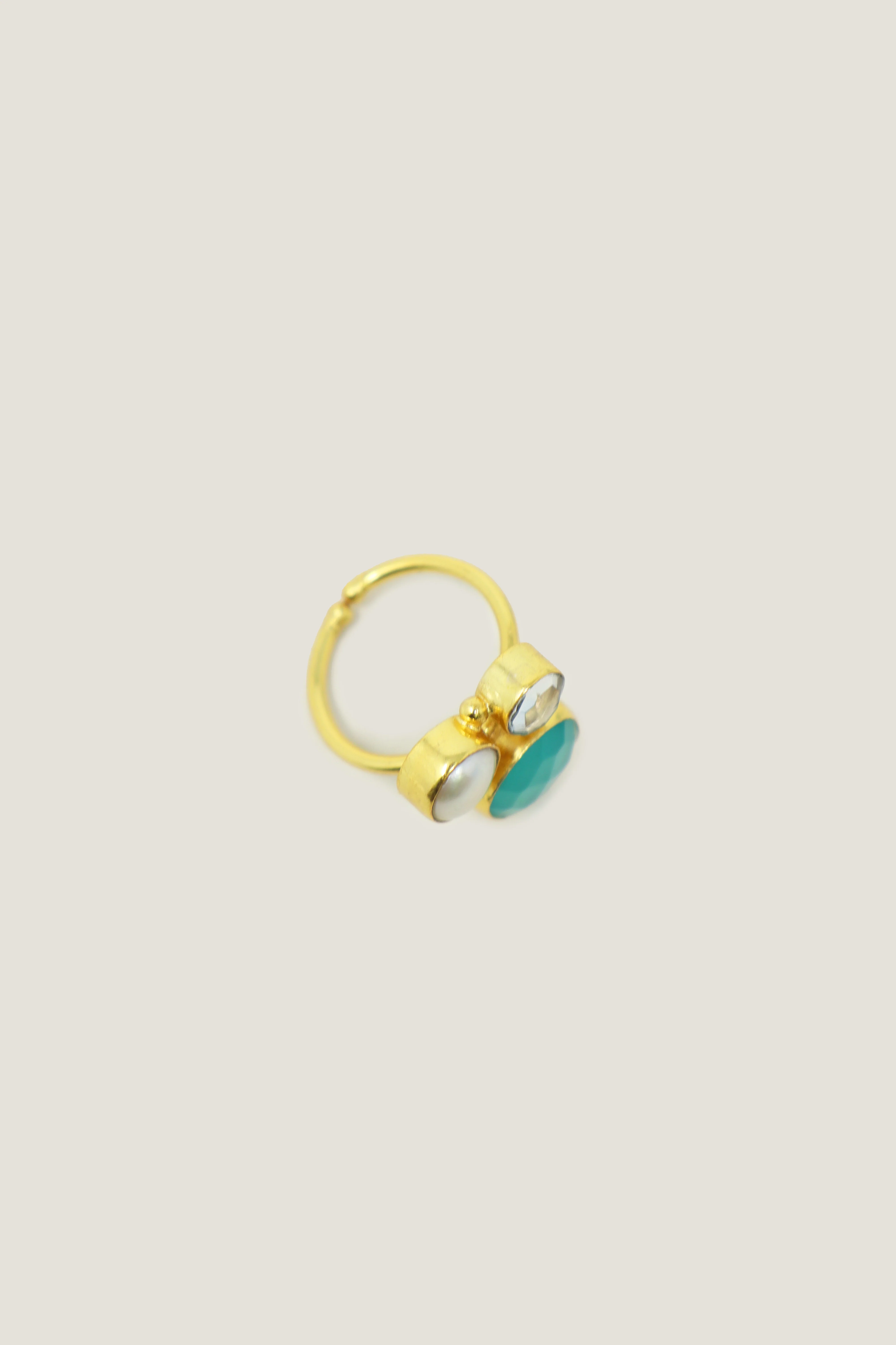 ASHIANA Three Stone Ring | Aquamarine