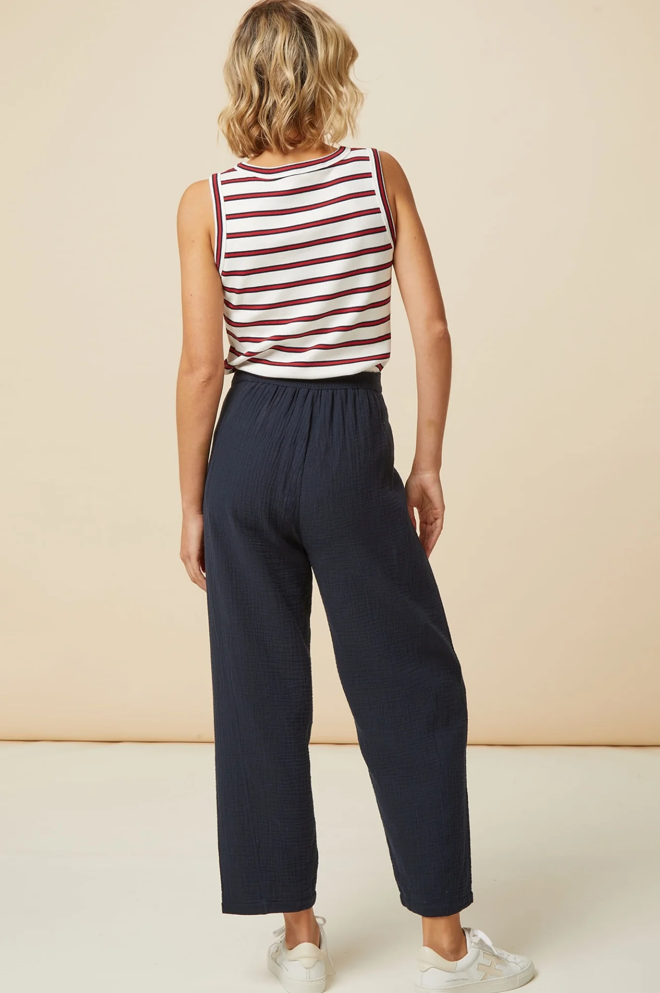 Libby Cheesecloth Trousers | Navy