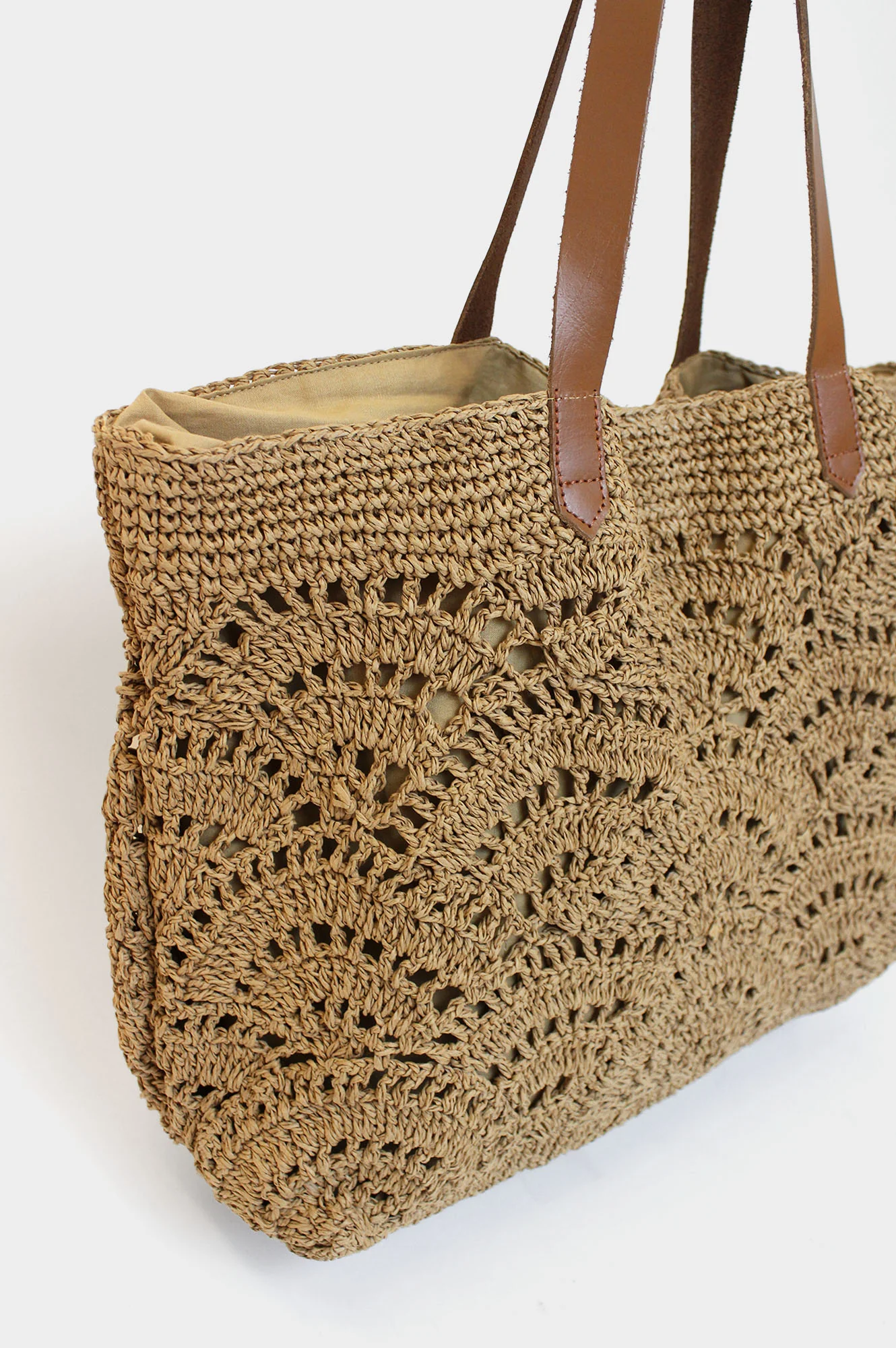 Raffia Crochet Beach Bag | Natural