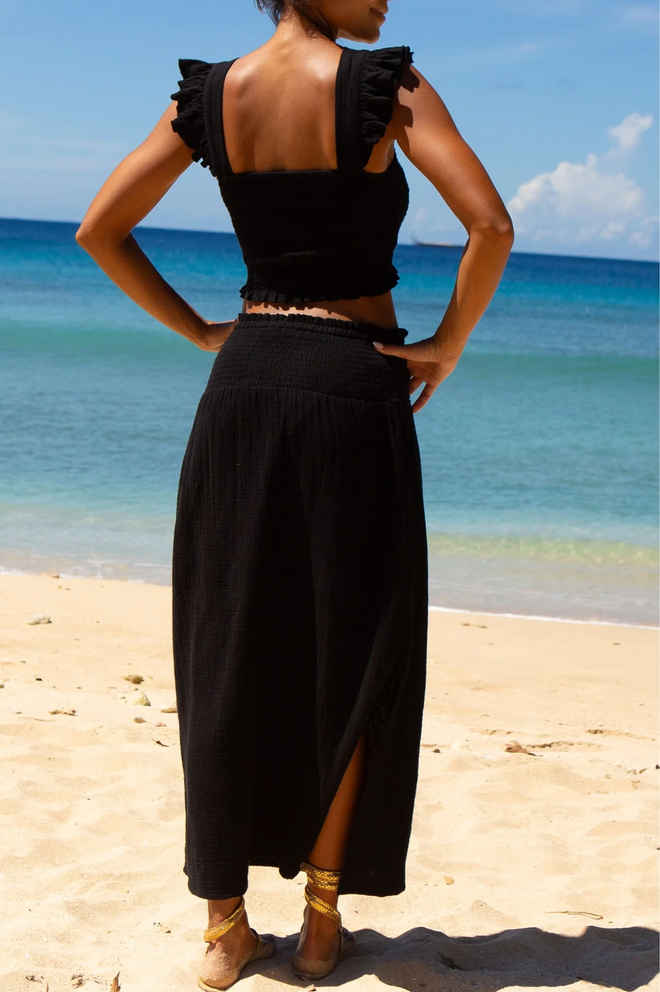 Brady Cheesecloth Skirt | Black