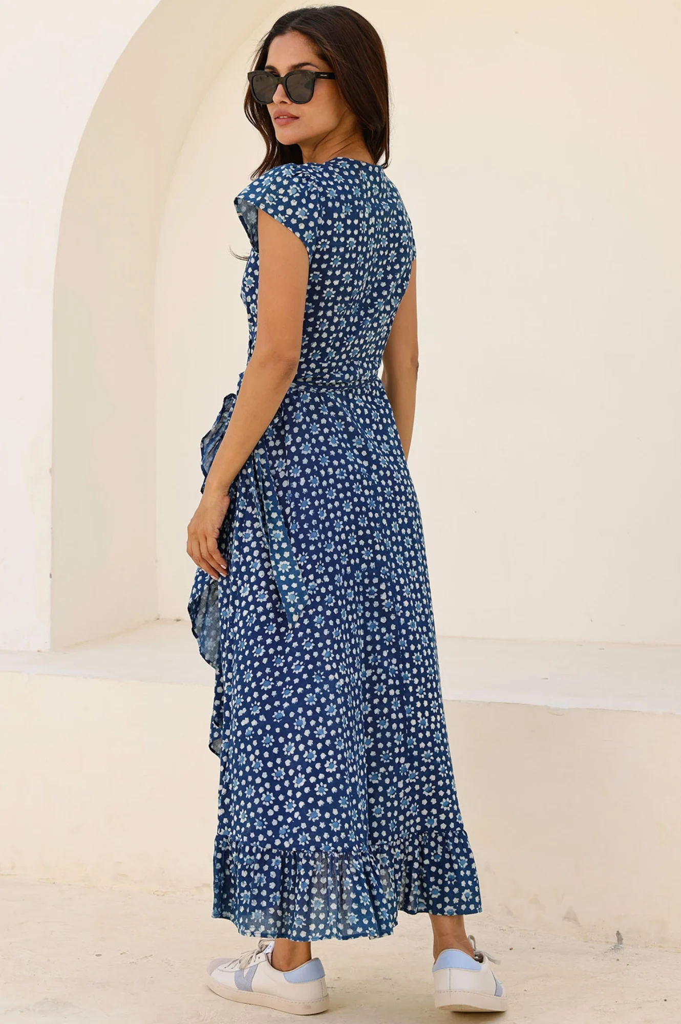 Demi Organic Cotton Wrap Dress | Navy