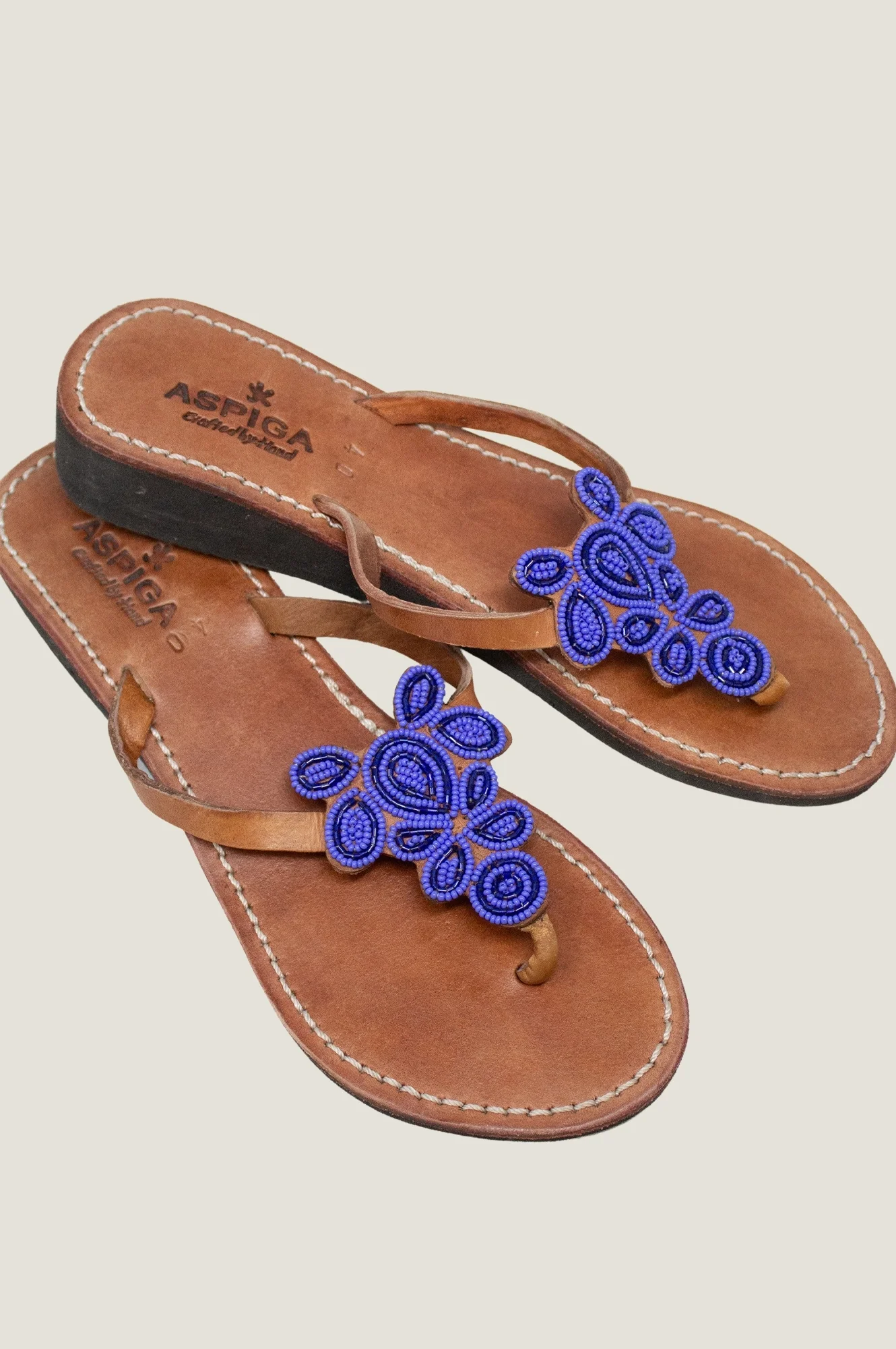 Mia Full Beaded Sandals | Navy/Cobalt