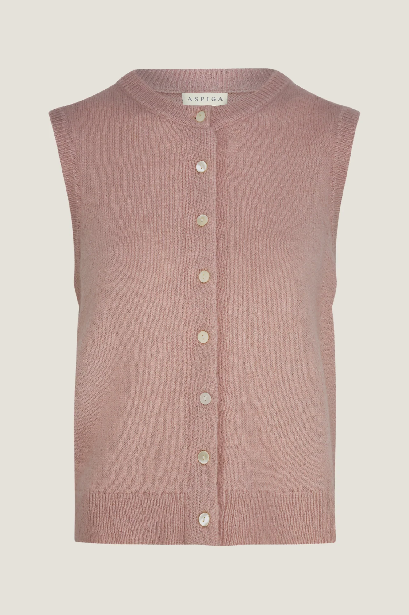 Alpaca Blend Gilet | Dusty Pink