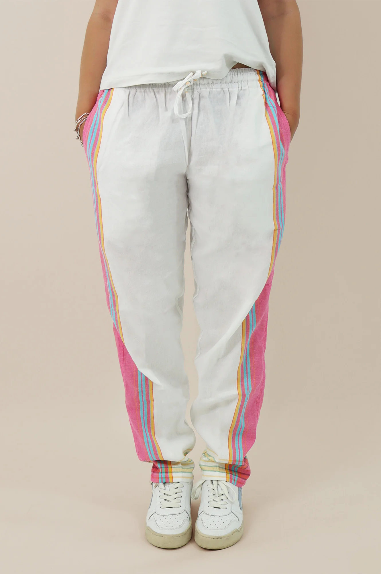 Unisex Kikoy Trousers | White/Pink