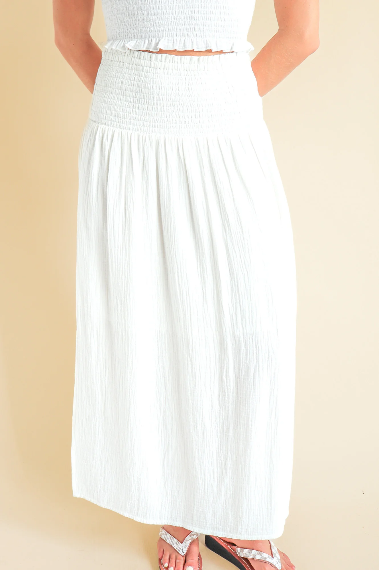 Brady Cheesecloth Skirt | White