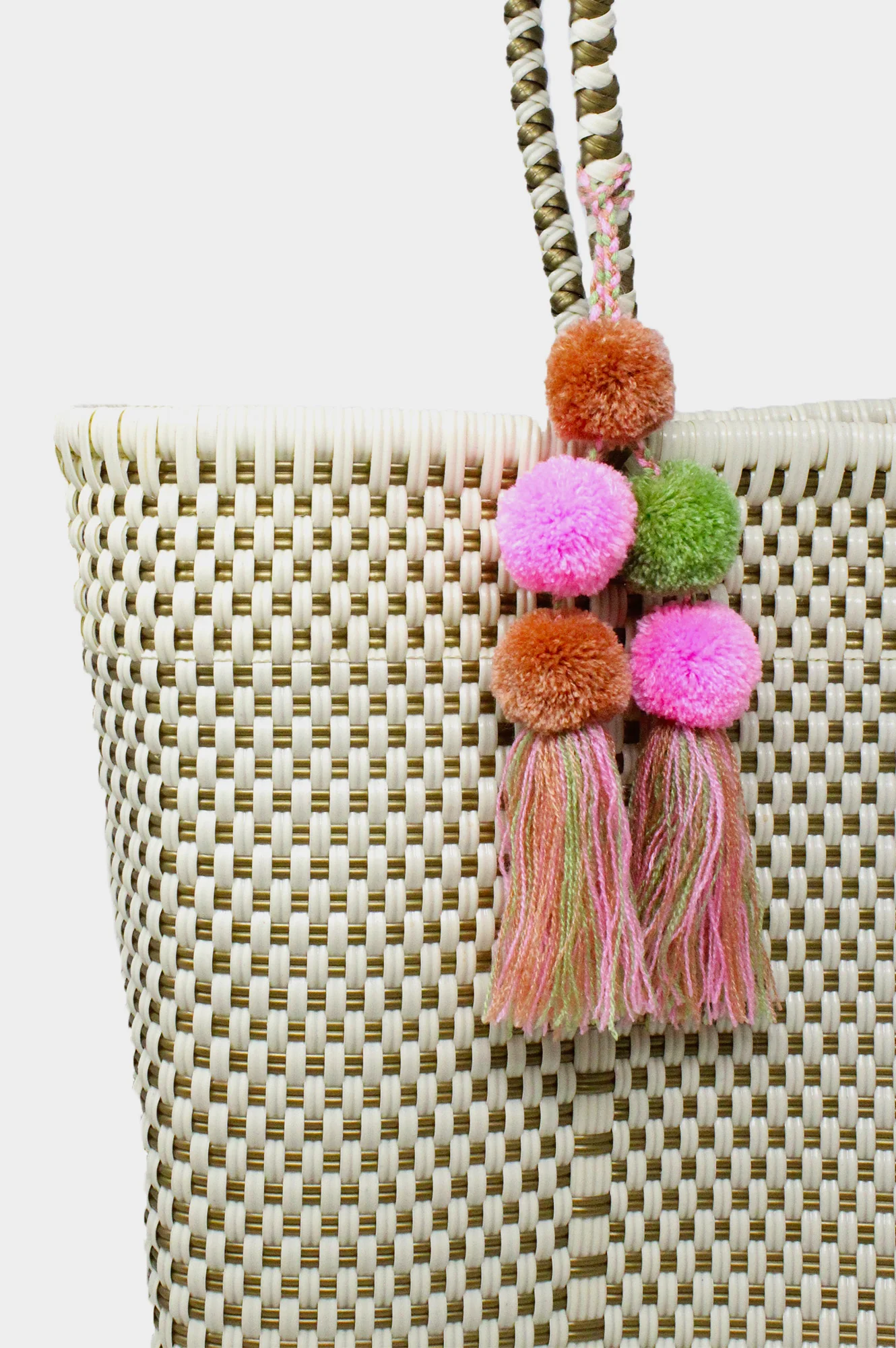 Bombon Medium Tote | Bone/Gold