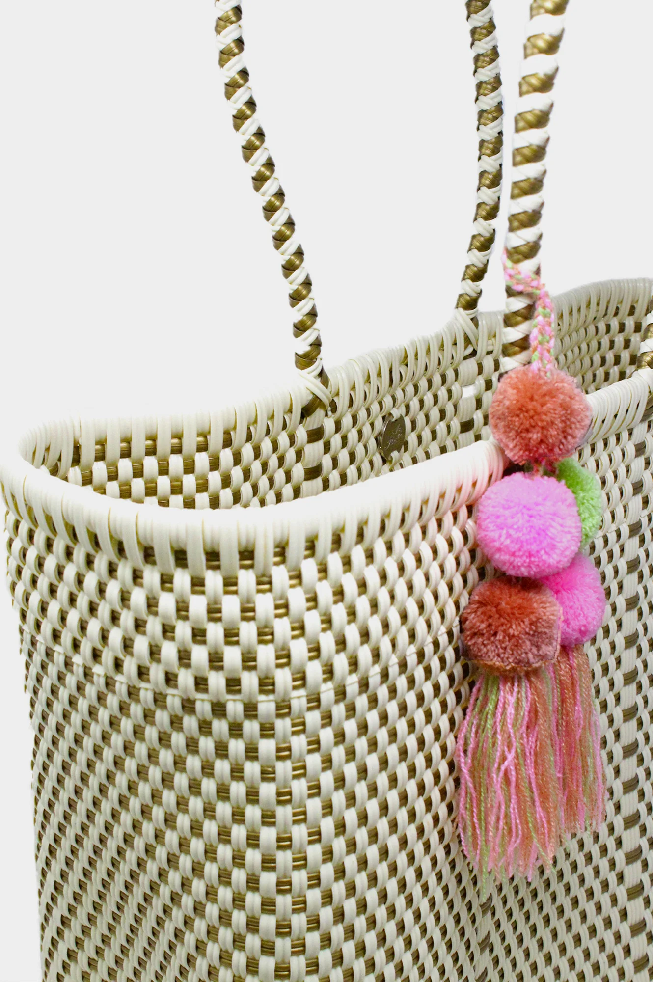 Bombon Medium Tote | Bone/Gold