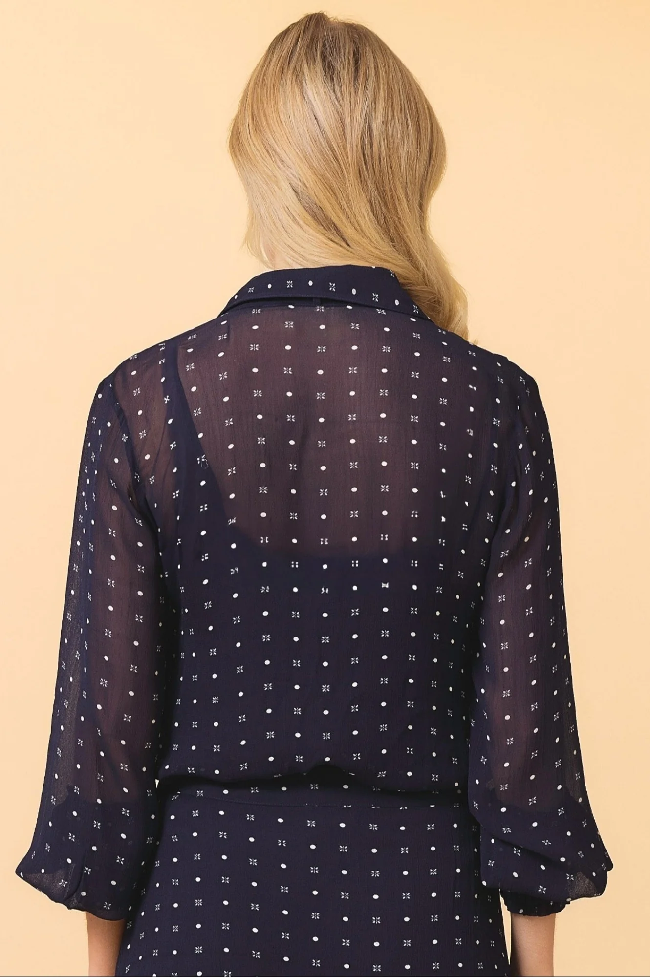 Ffion Blouse | Polka Dot Navy/White