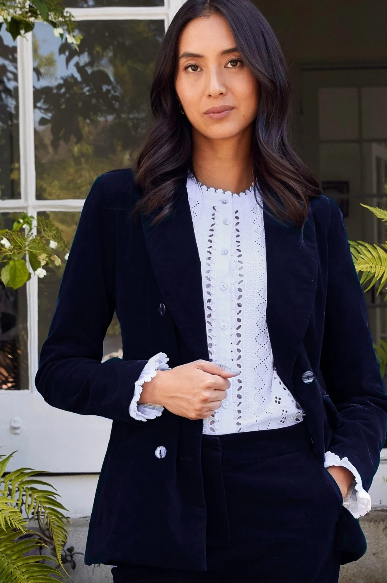 Theresa Stretch Corduroy Blazer | Ink