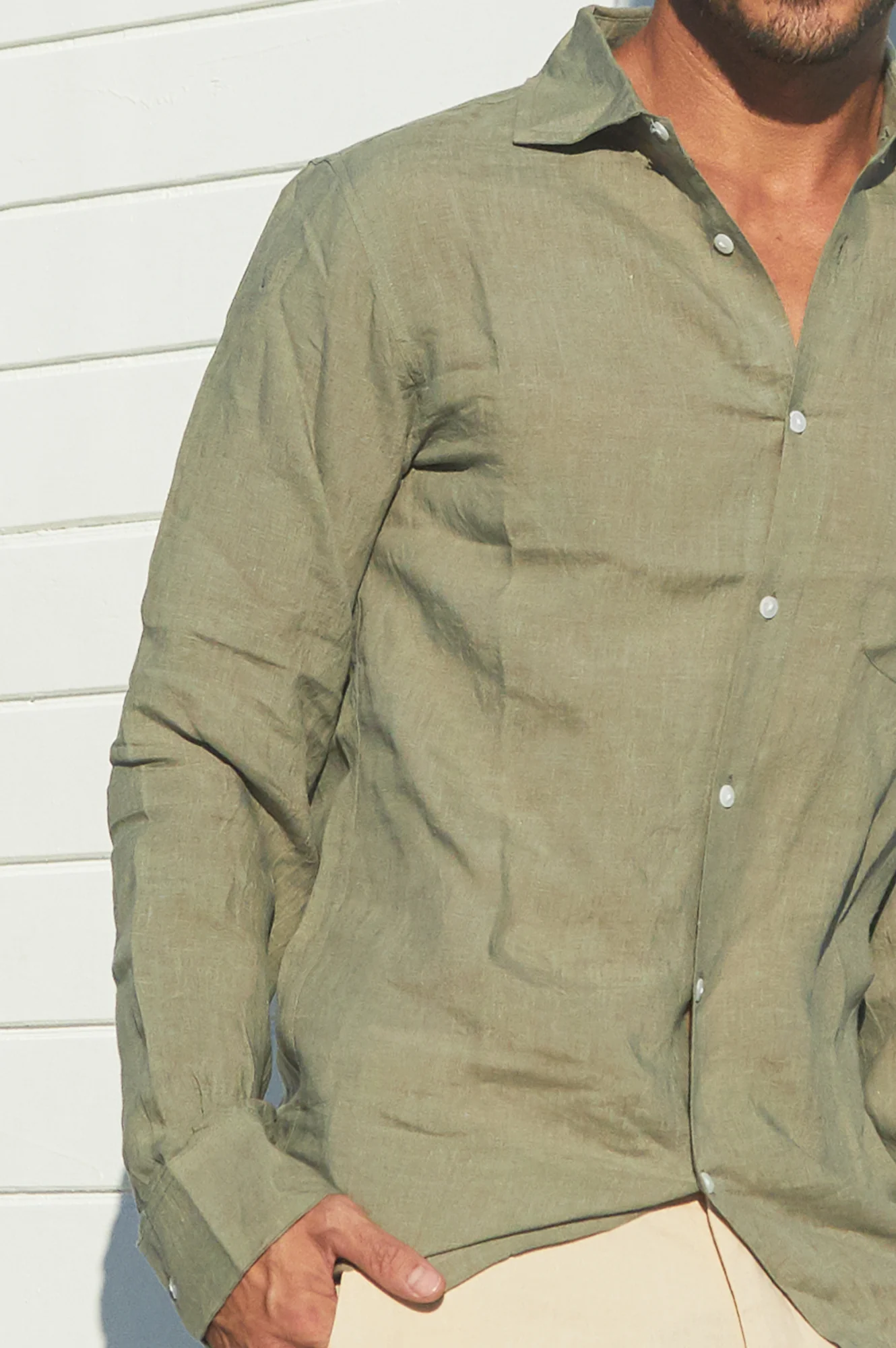 Men's Premium Linen Shirt | Khaki