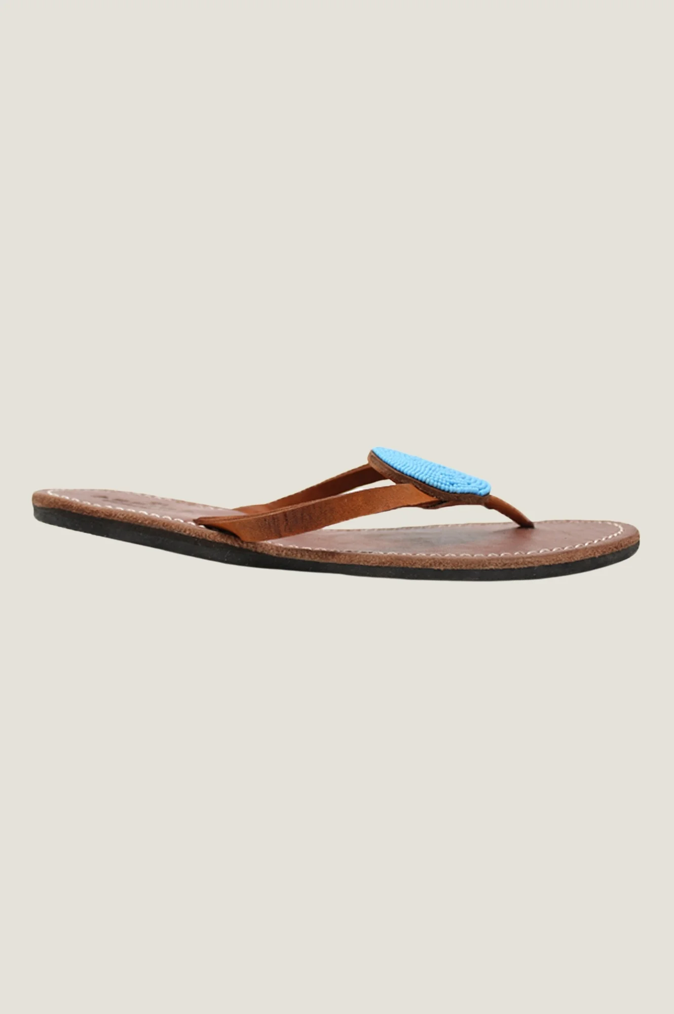 Disc Leather Sandals | Turquoise