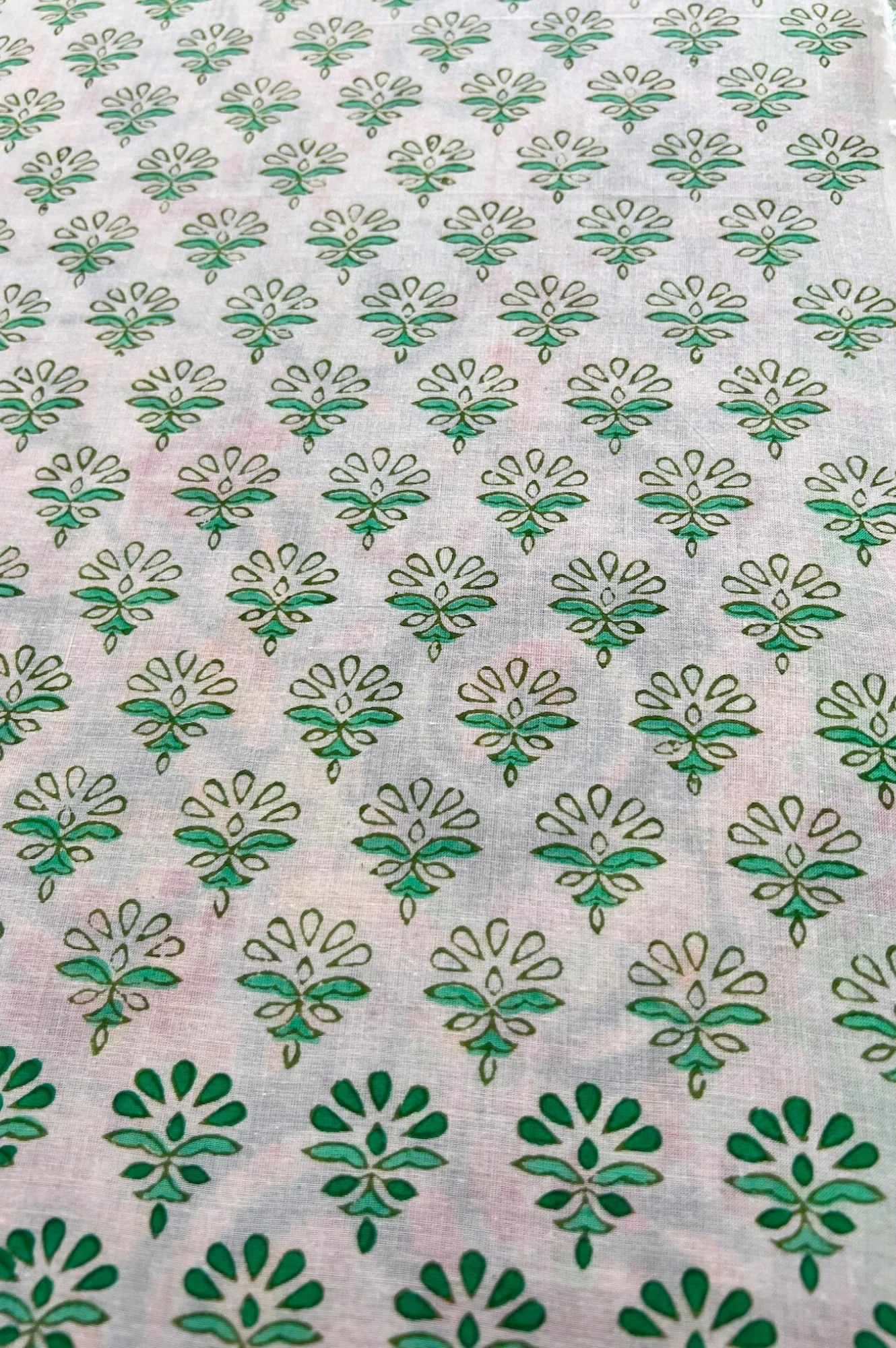 Cara Block Print Dress | Wild Flower Buta Green