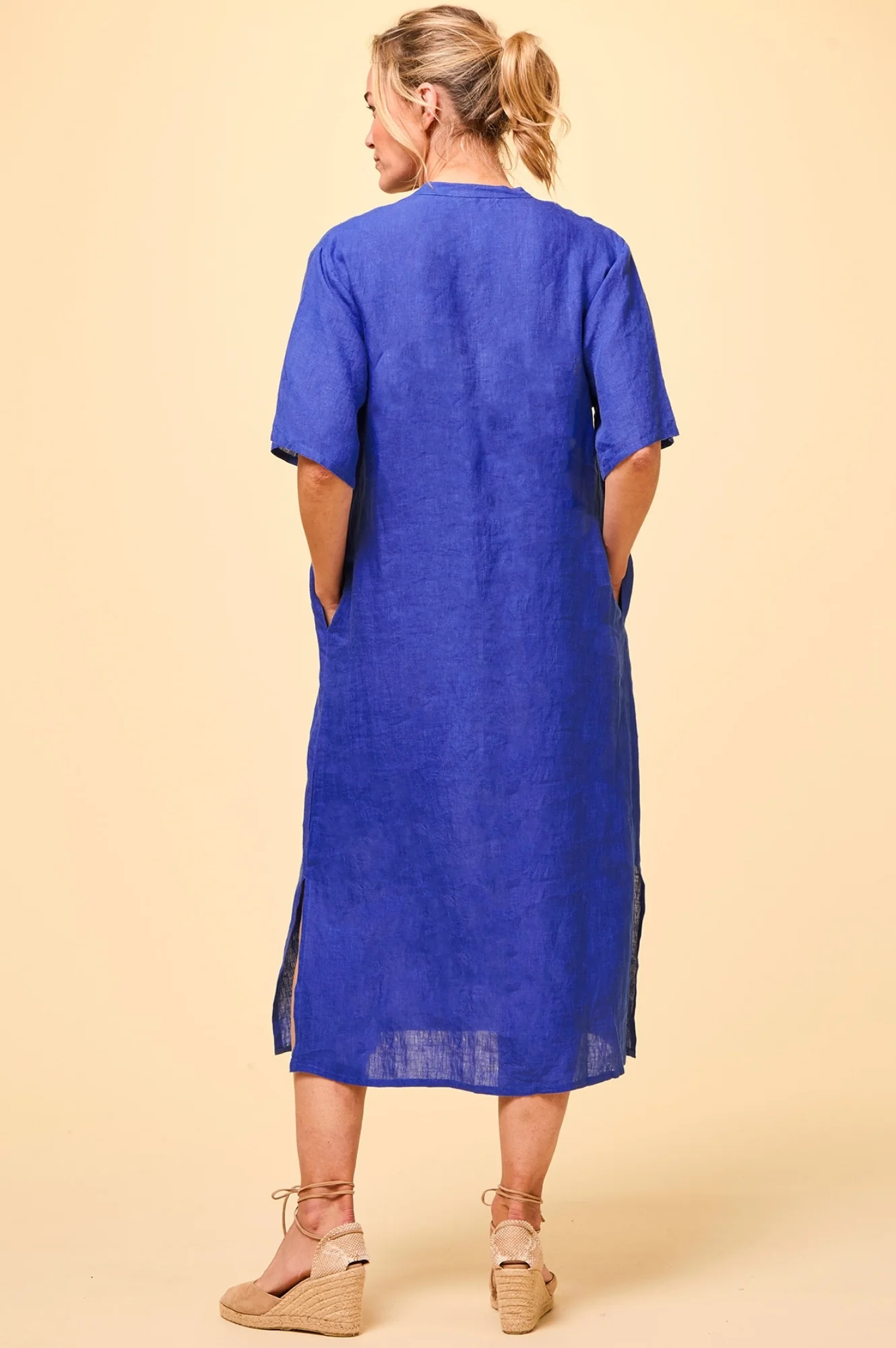 Ithaca Linen Dress | Cobalt
