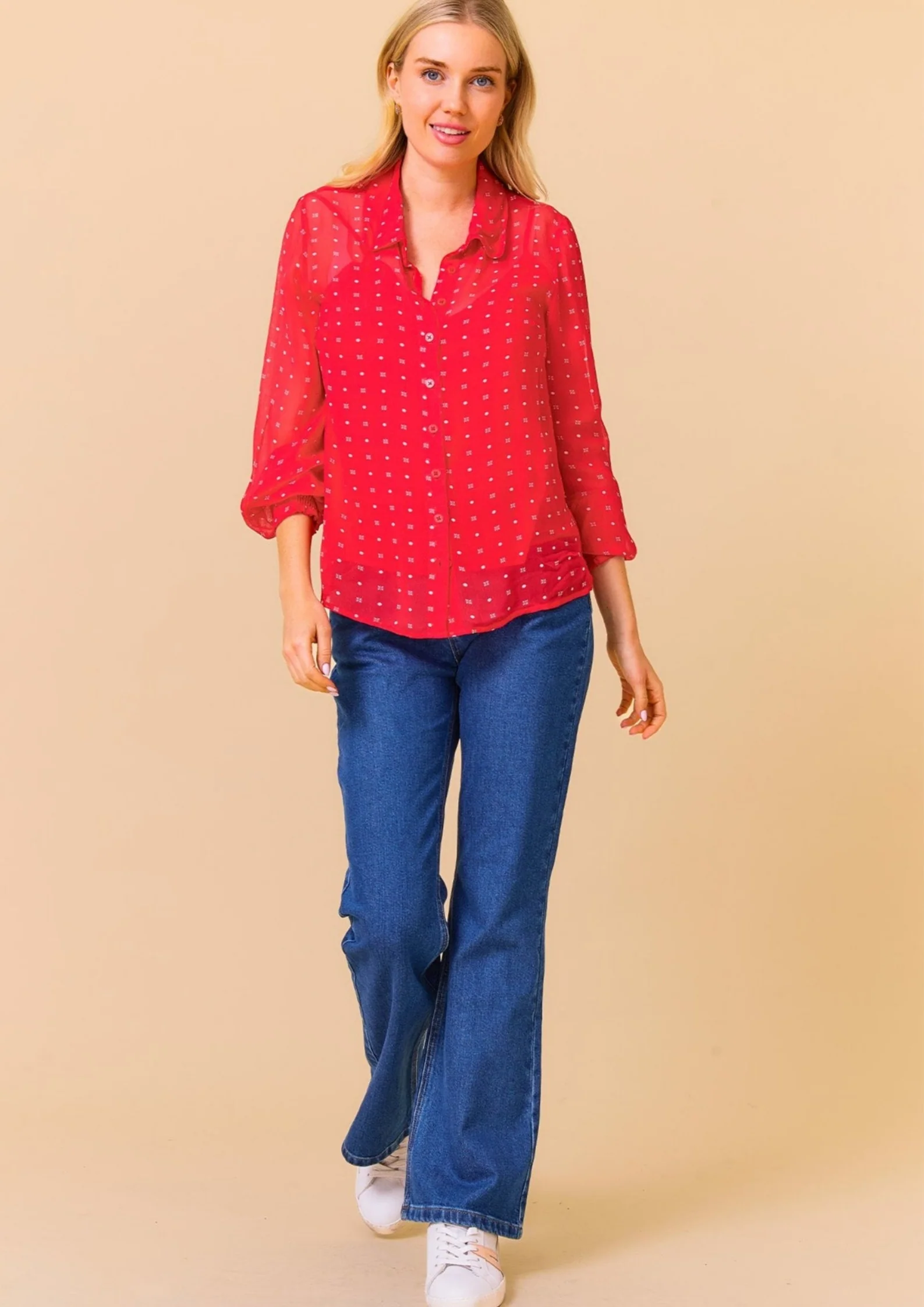 Ffion Blouse | Polka Dot Red/White