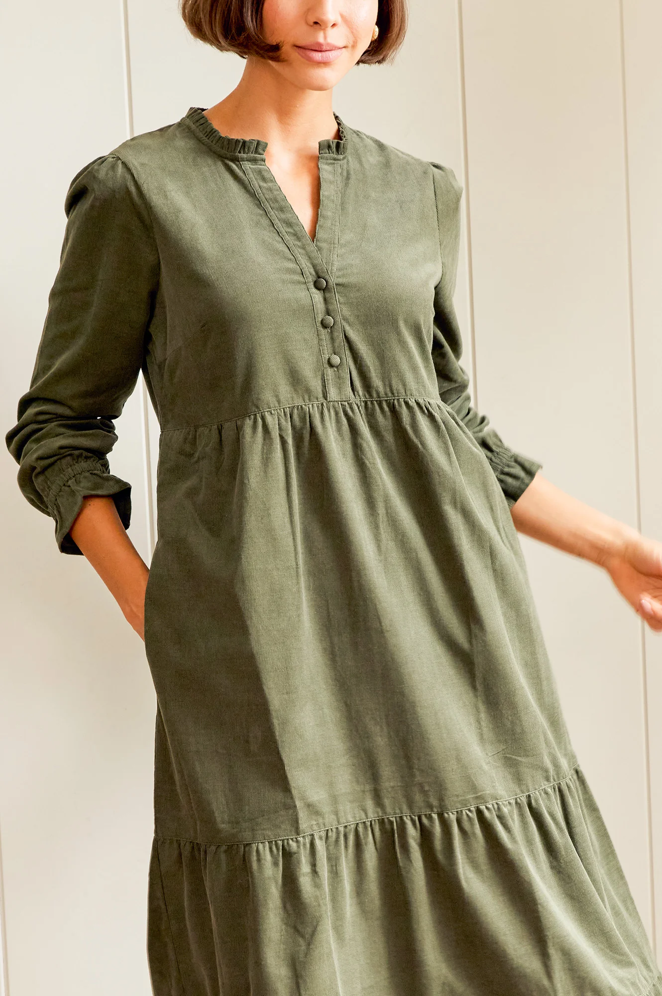Liv Corduroy Dress | Khaki