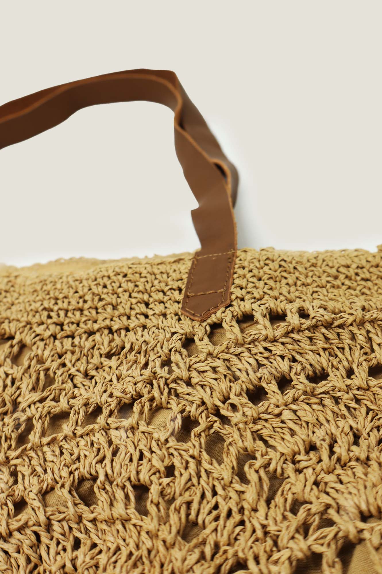 Raffia Crochet Beach Bag | Natural