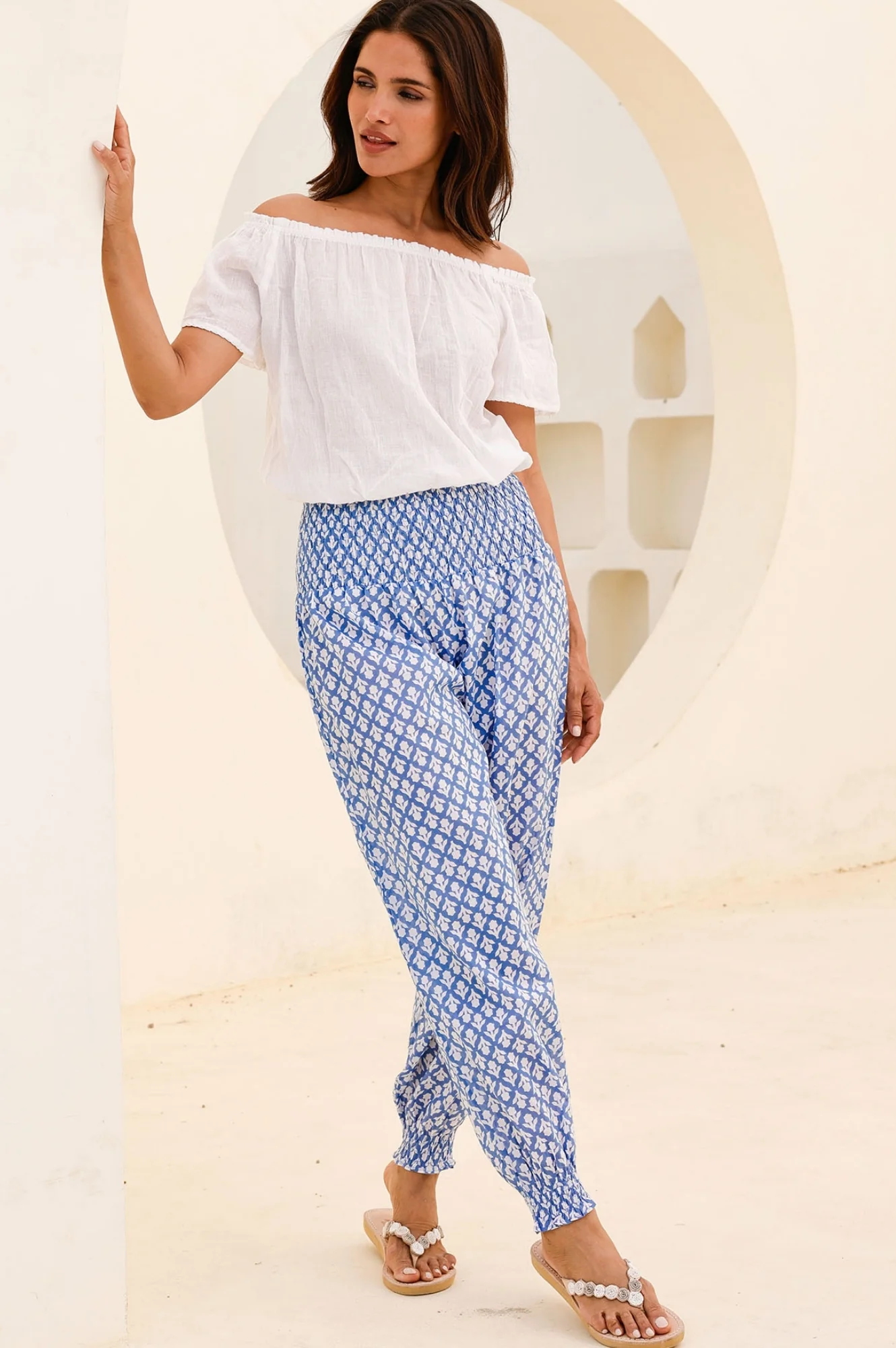 Ilana Frill Organic Cotton Gauze Top | White