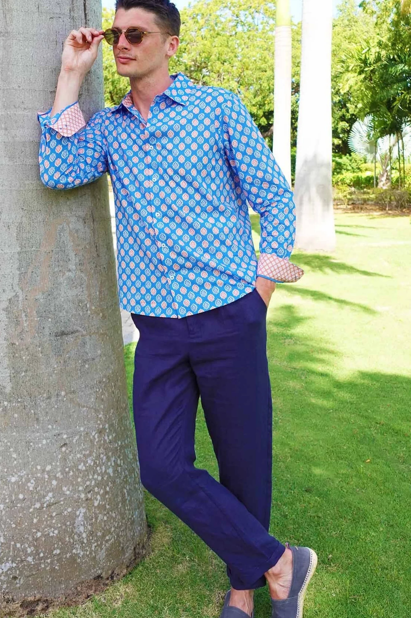 Men's Premium Linen Trousers | Navy