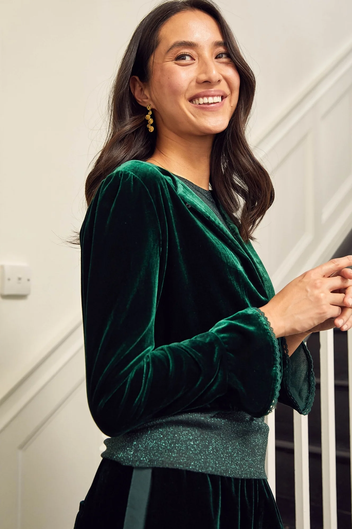 Adie Velvet Shrug | Emerald