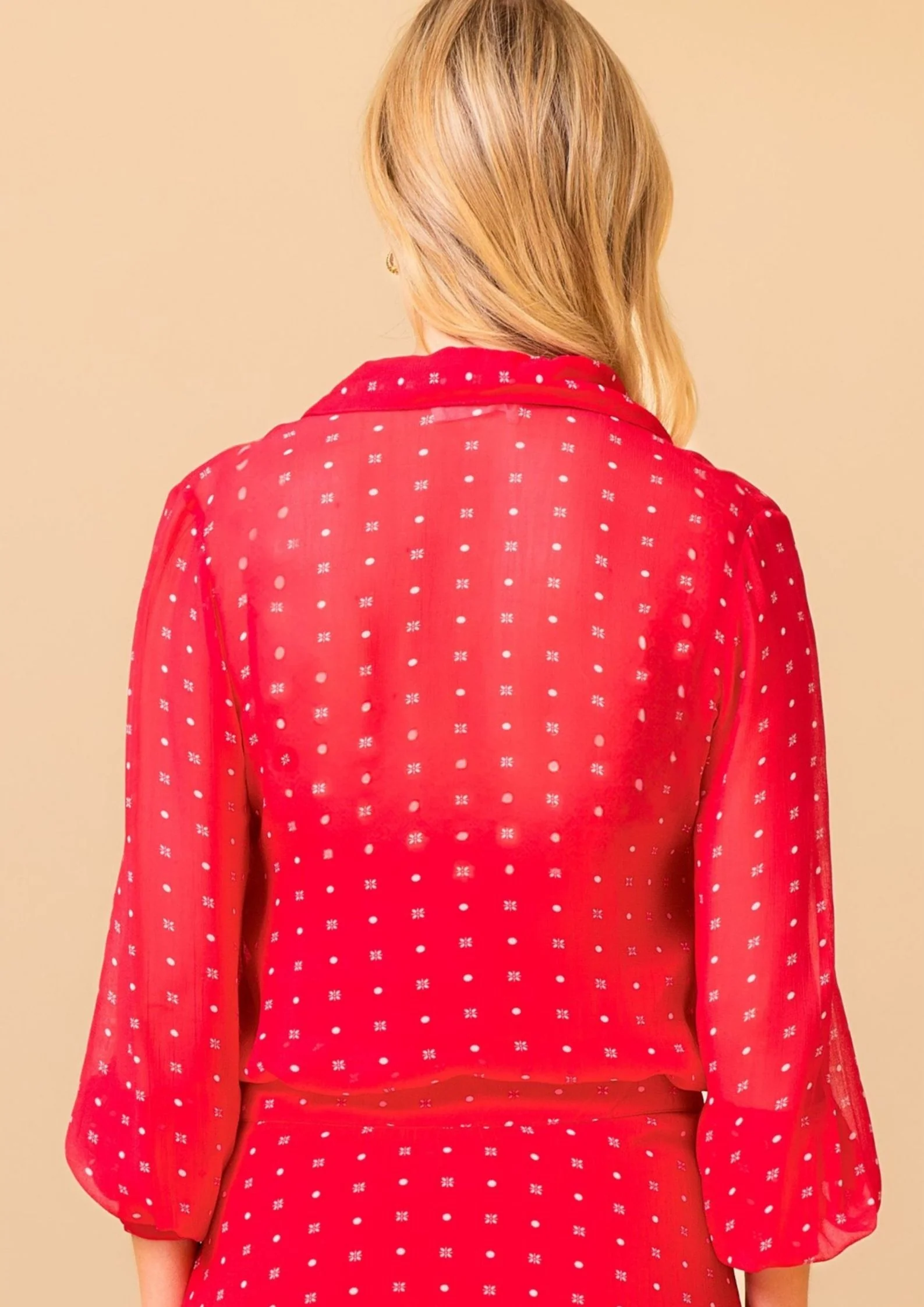Ffion Blouse | Polka Dot Red/White