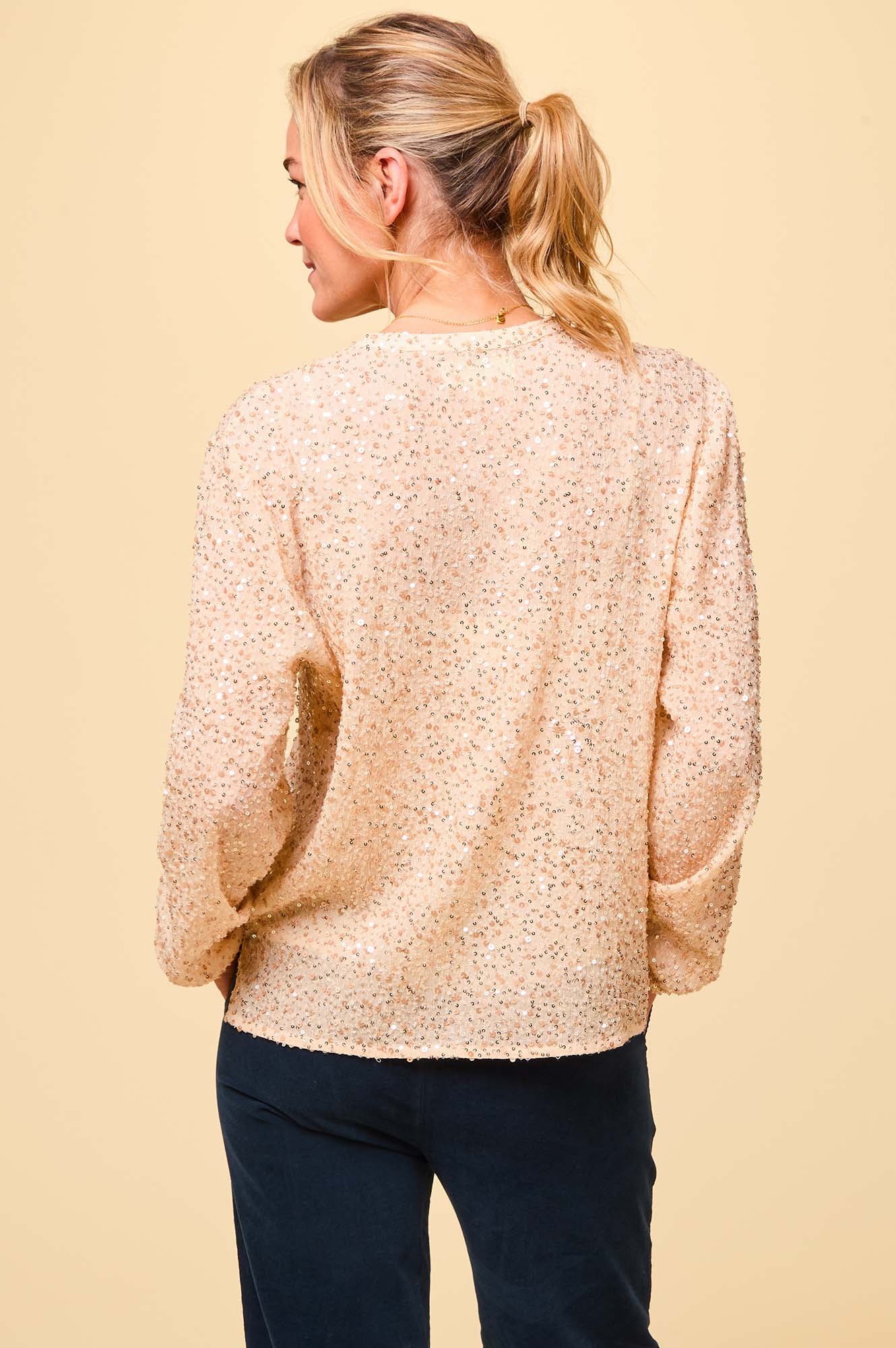 Faye Sequin Blouse | Ivory