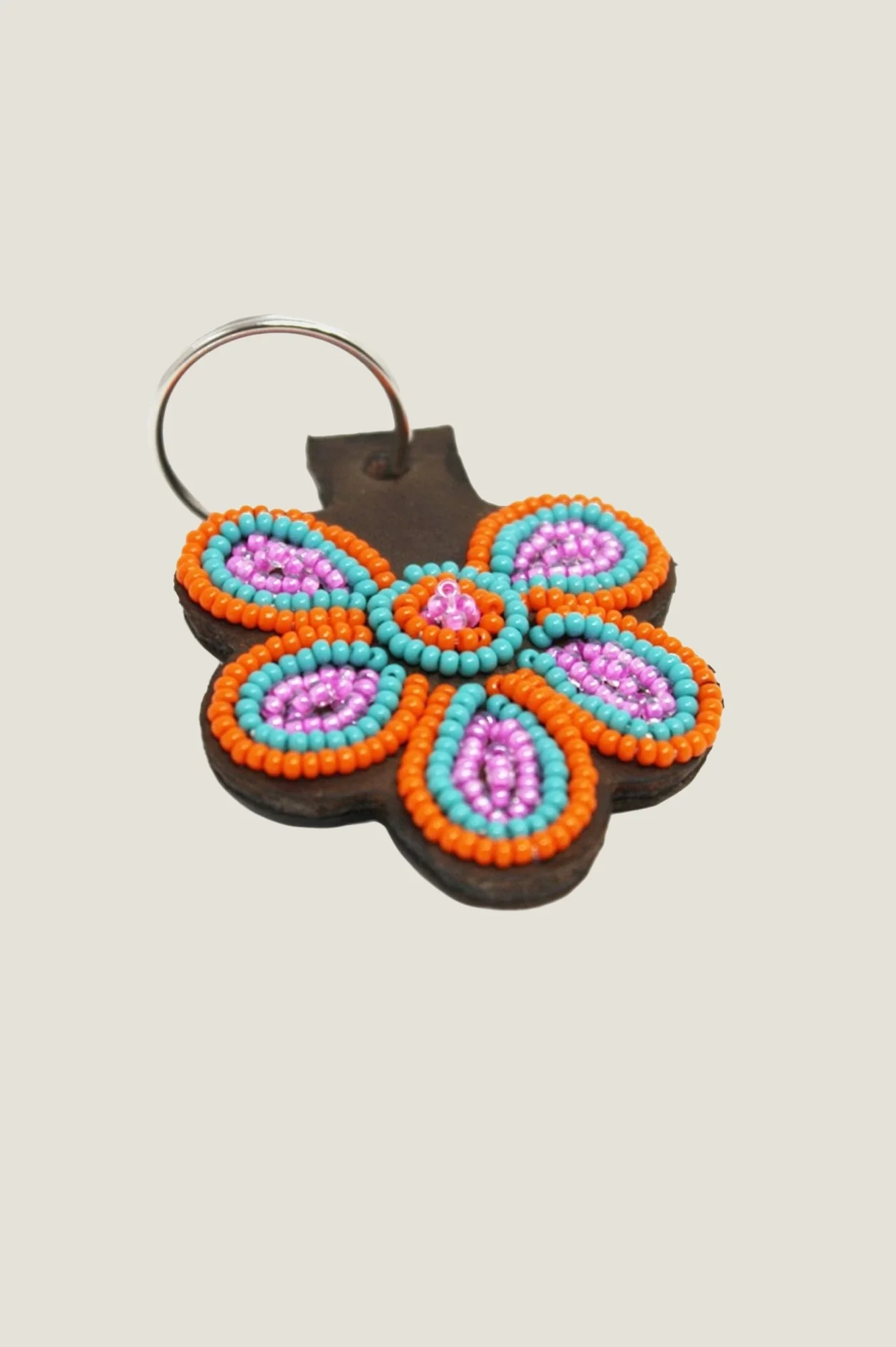 Flower Keyring | Pink/Sea Green
