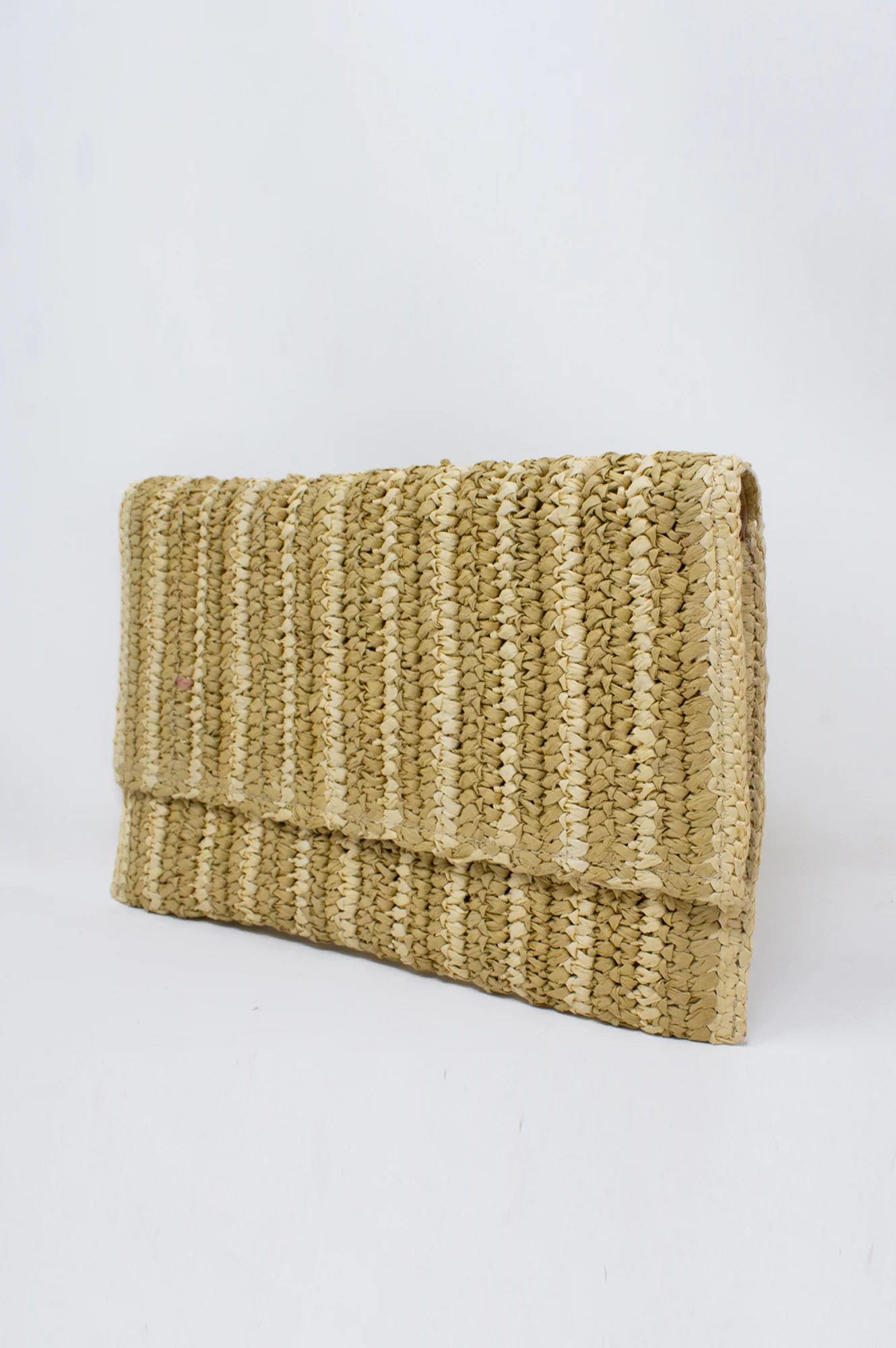 Amalfi Raffia Stripe Clutch | Natural/Taupe