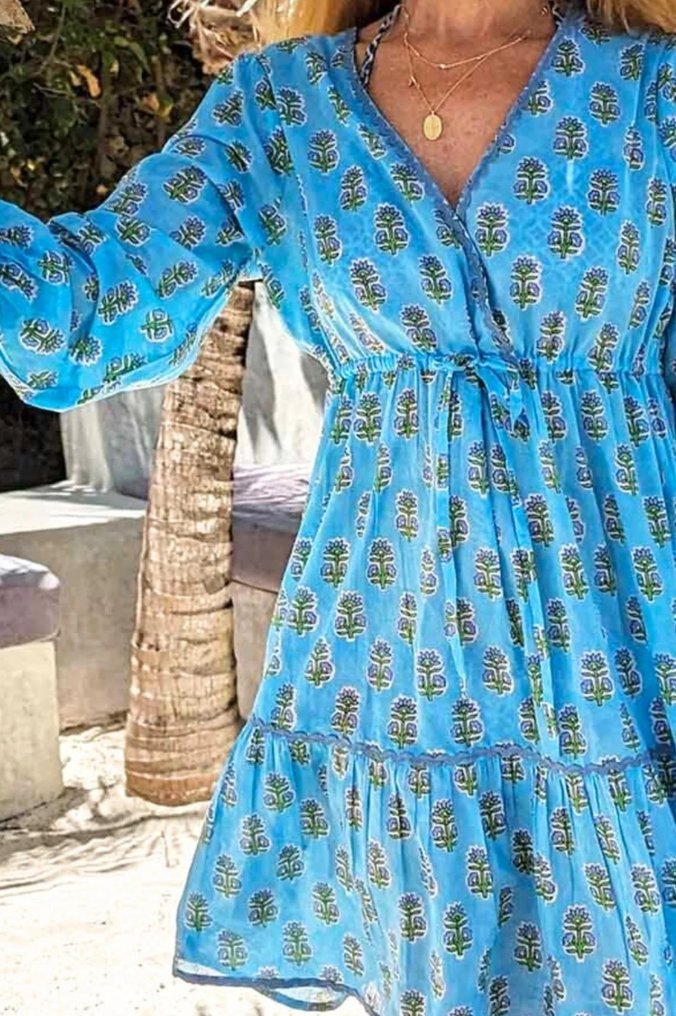 Maggie Dress | Sunflower Buti Turquoise