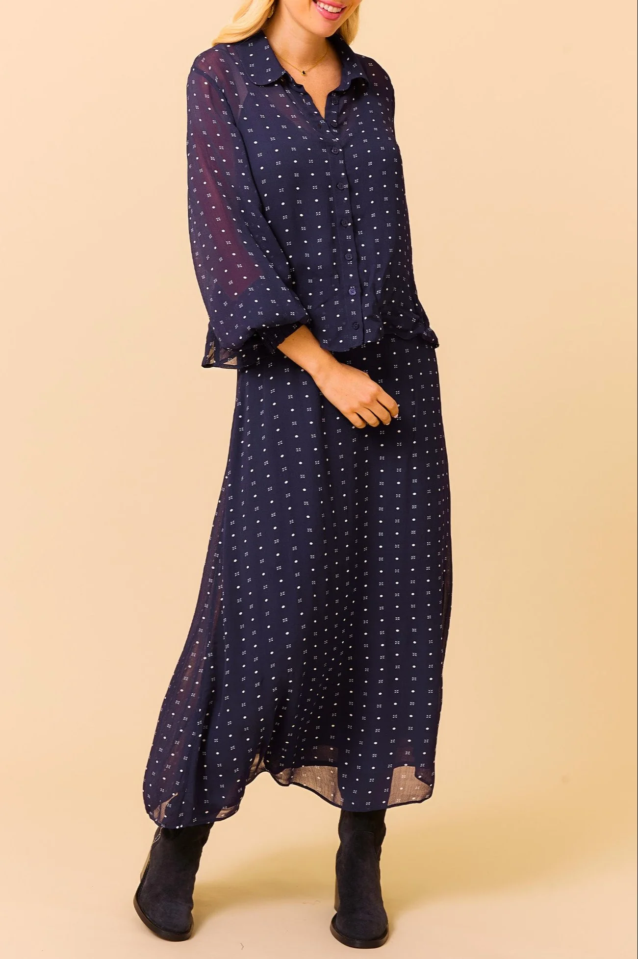Kate Skirt | Polka Dot Navy/White
