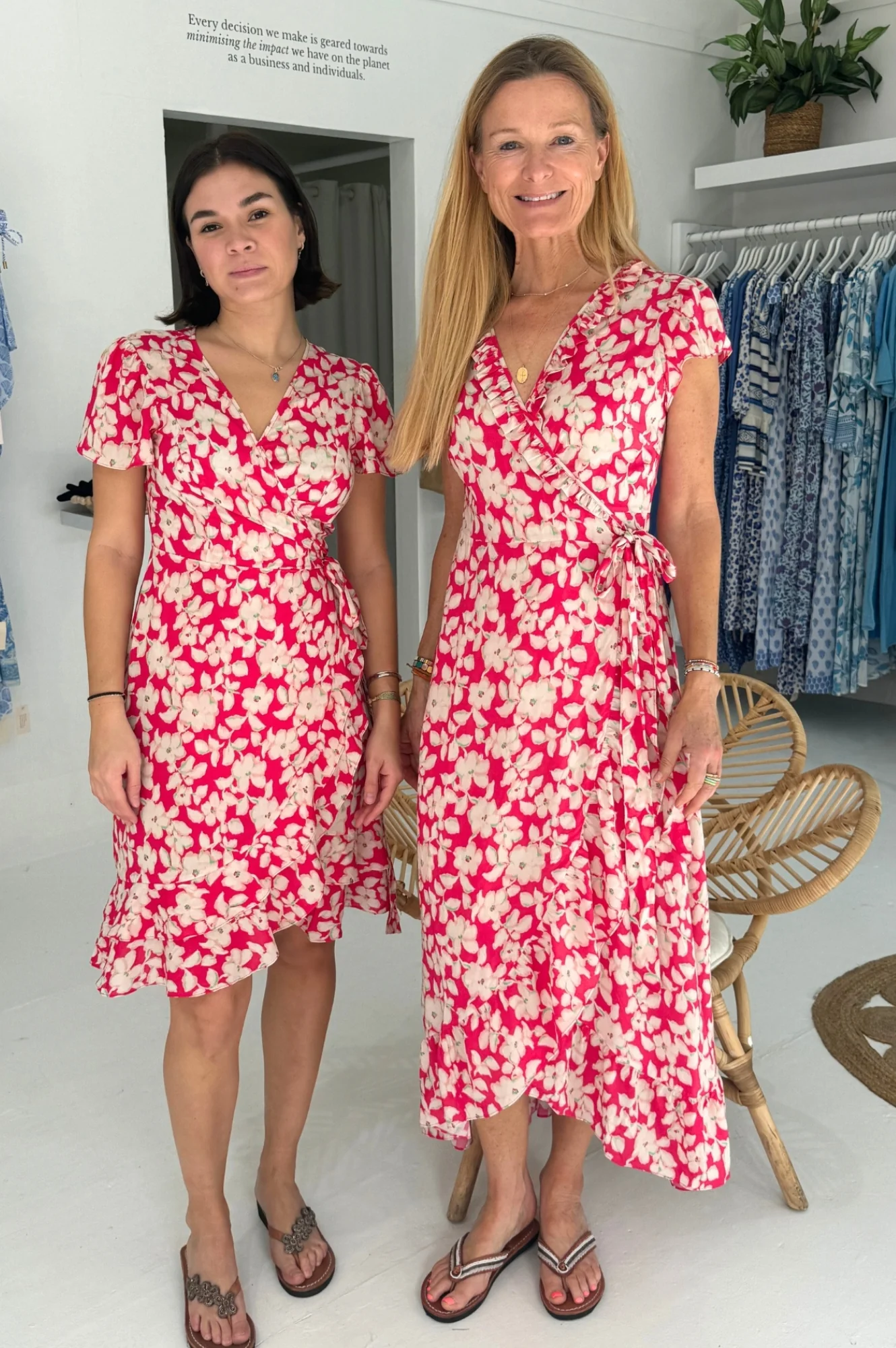 Chelsea EcoVero™ Wrap Dress | Blossom Pink/Cream