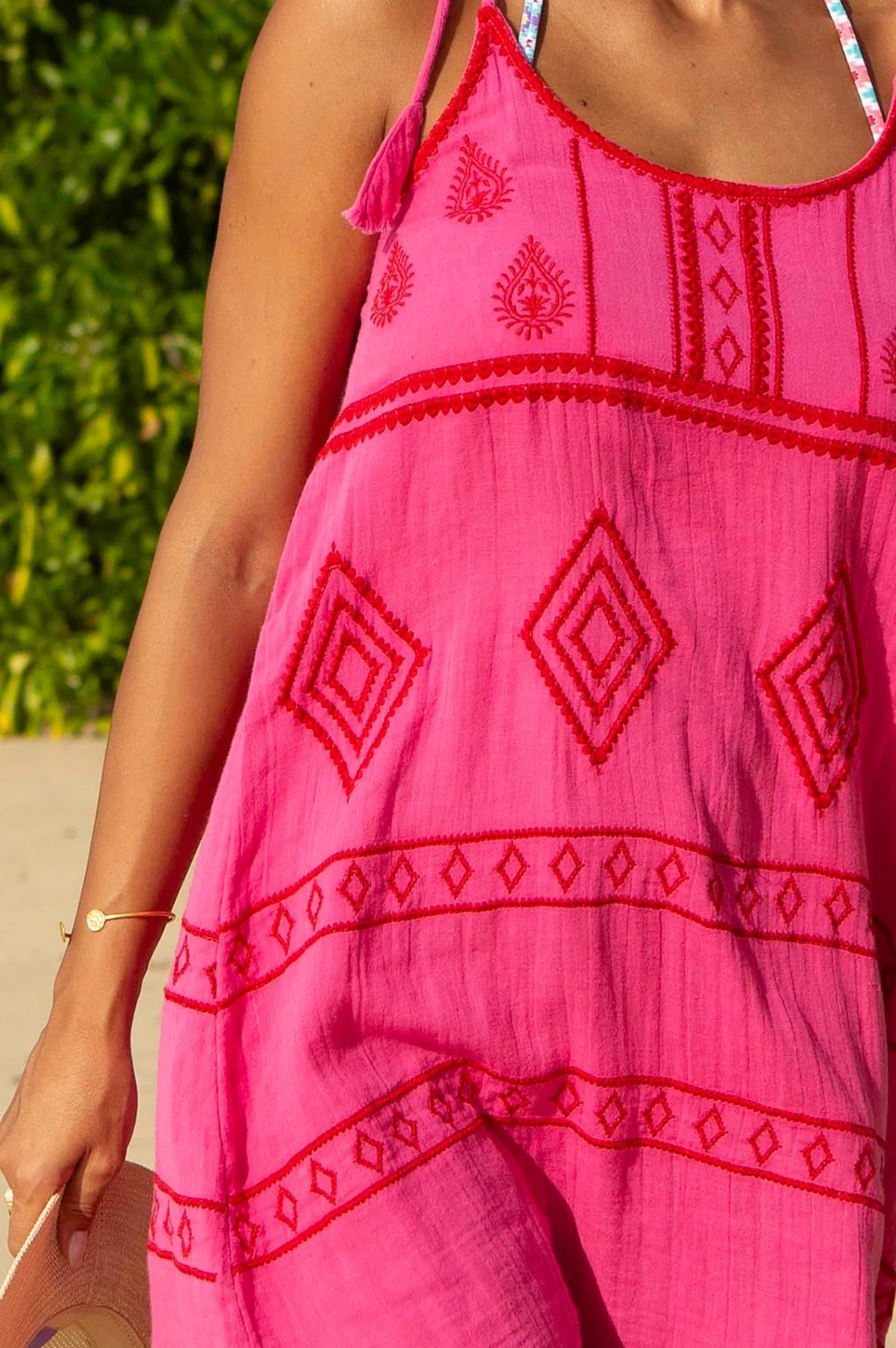 Imogen Cotton Mini Dress | Pink/Red