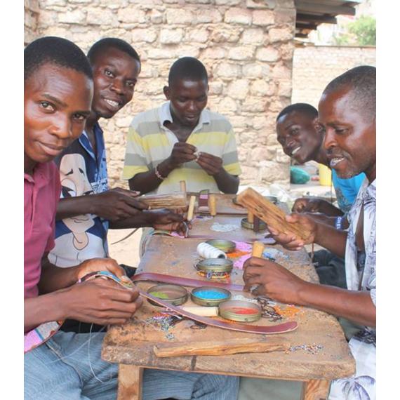 Full Beaded Leather Belt | Bronze/Bullet