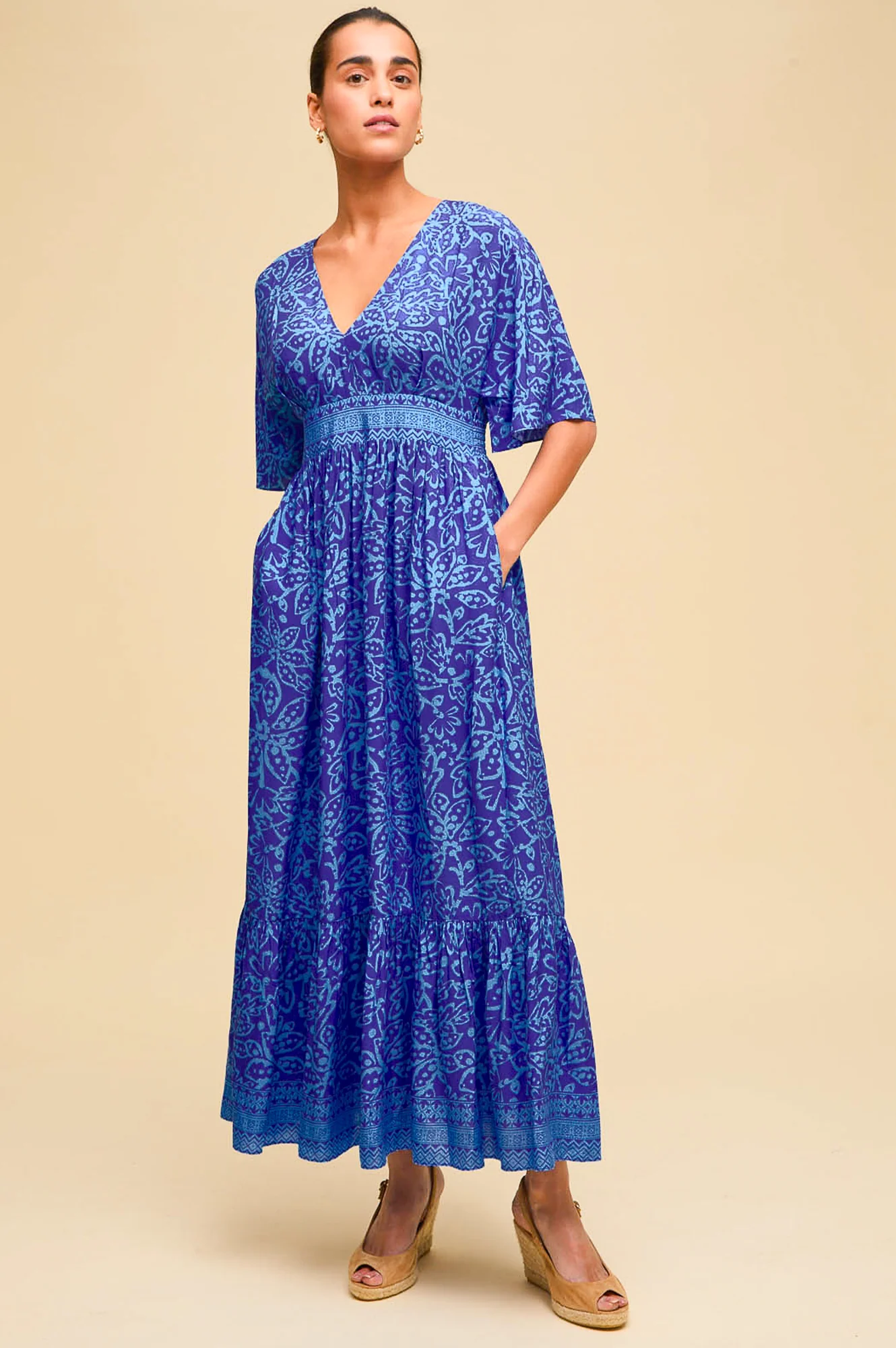 Lena EcoVero™ Dress | Cobalt/Light Blue