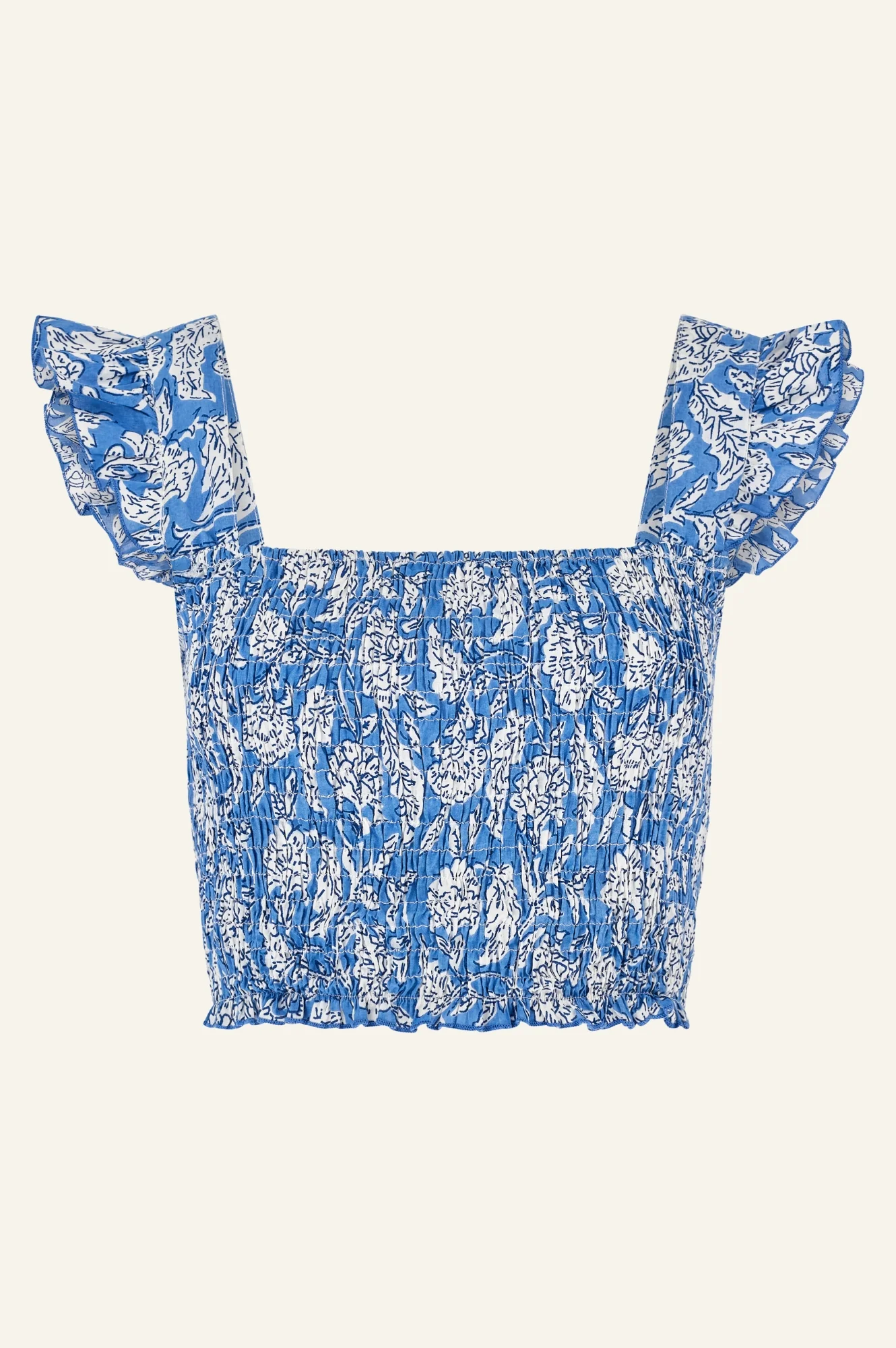 Bryony Organic Cotton Top | Dianthus Blue/White