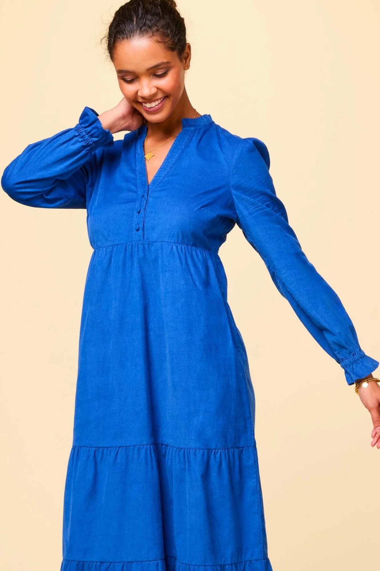 Liv Corduroy Dress | Cobalt
