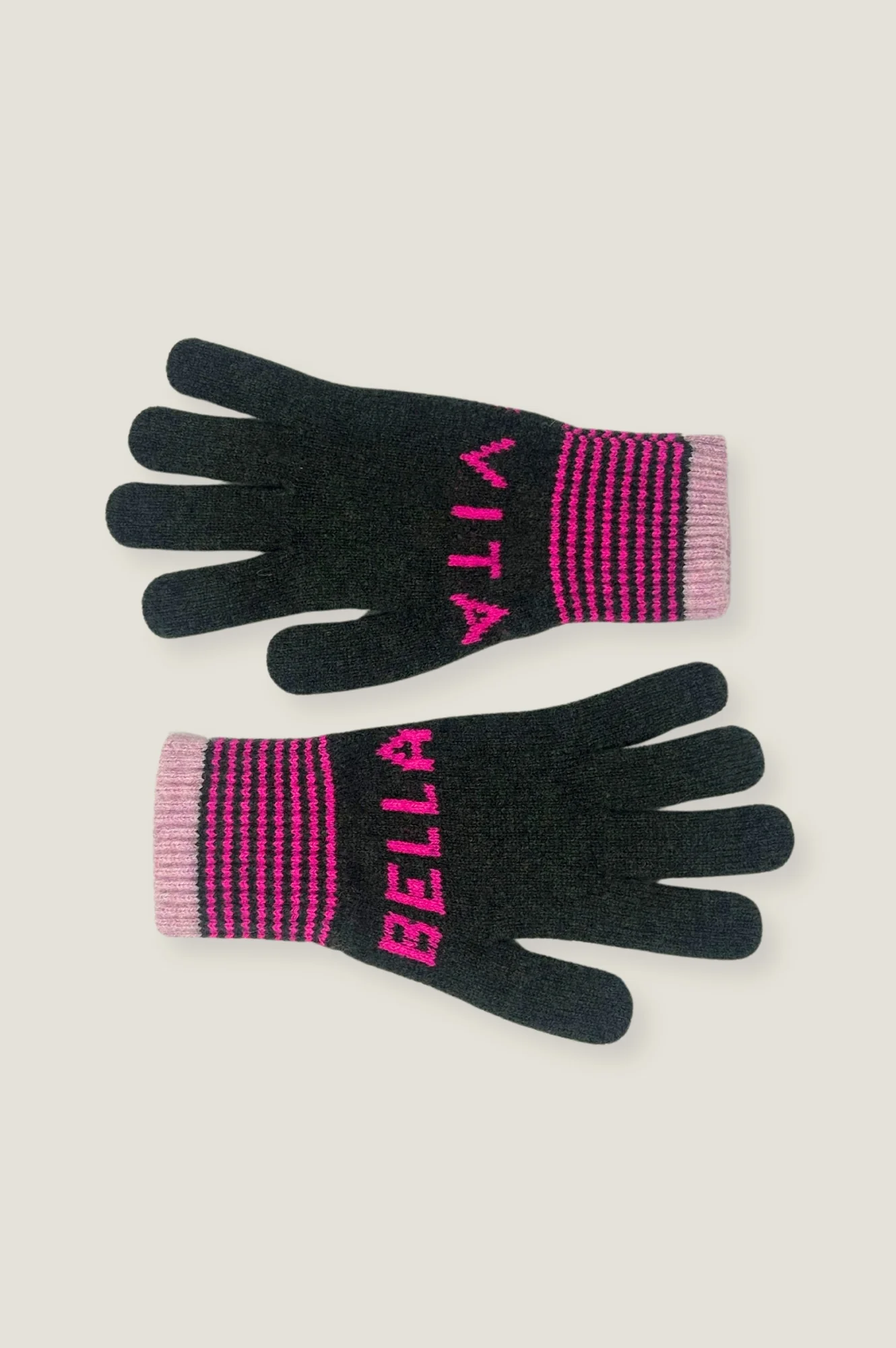 Vita Bella Gloves | Khaki/Fuchsia